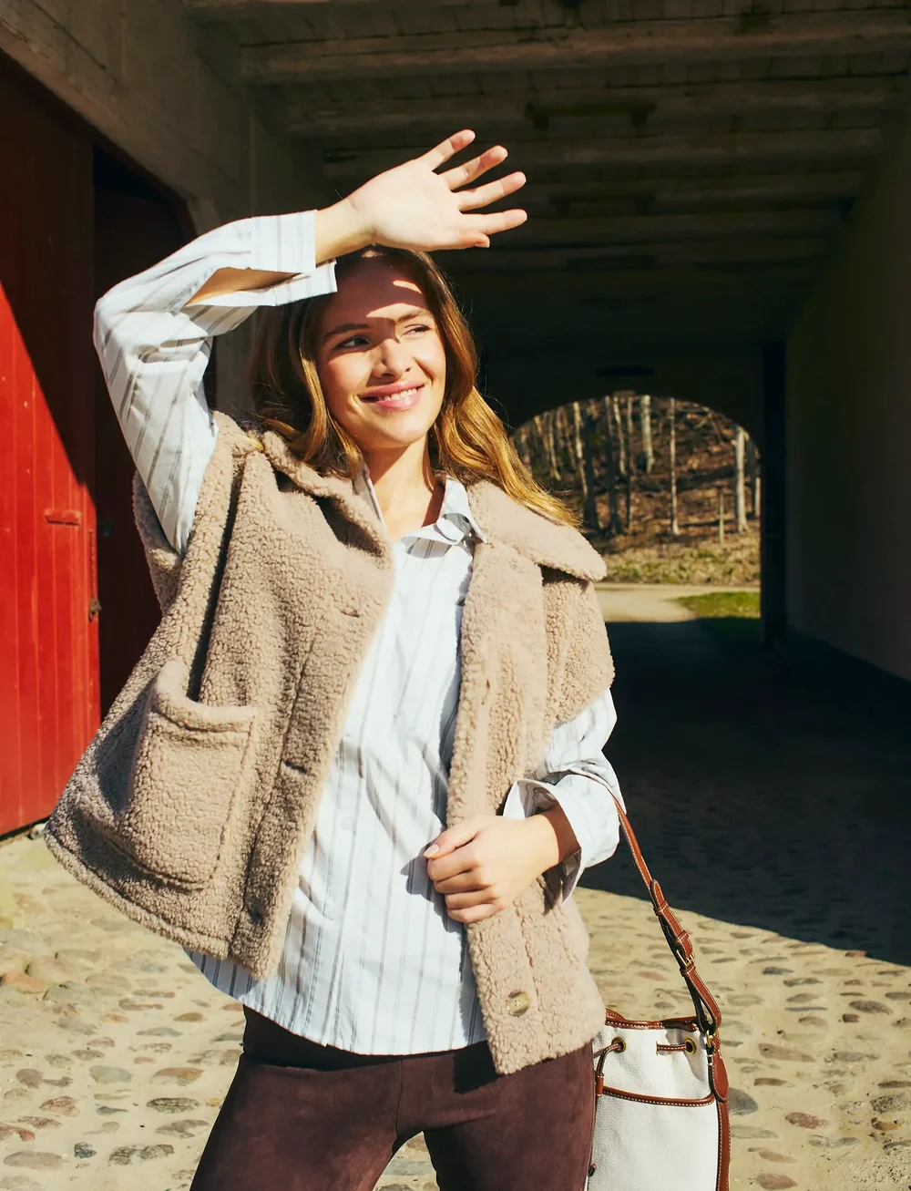 FREE/QUENT - FQERINA-SHIRT - långärmade skjortor - star off-white w. baby blue - 0