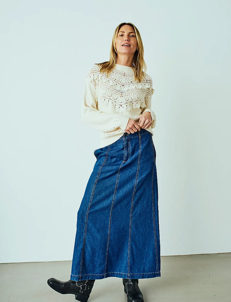FREE/QUENT - FQLISEA-SKIRT - jeanskjolar - medium blue denim - 0