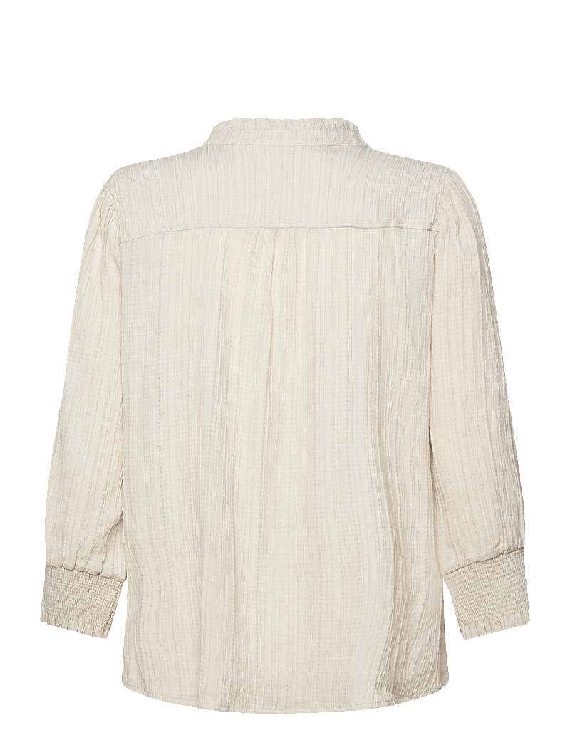 FREE/QUENT - Blouse from Freequent in a light material of recycled polyester with a fine text - langærmede bluser - moonbeam - 1