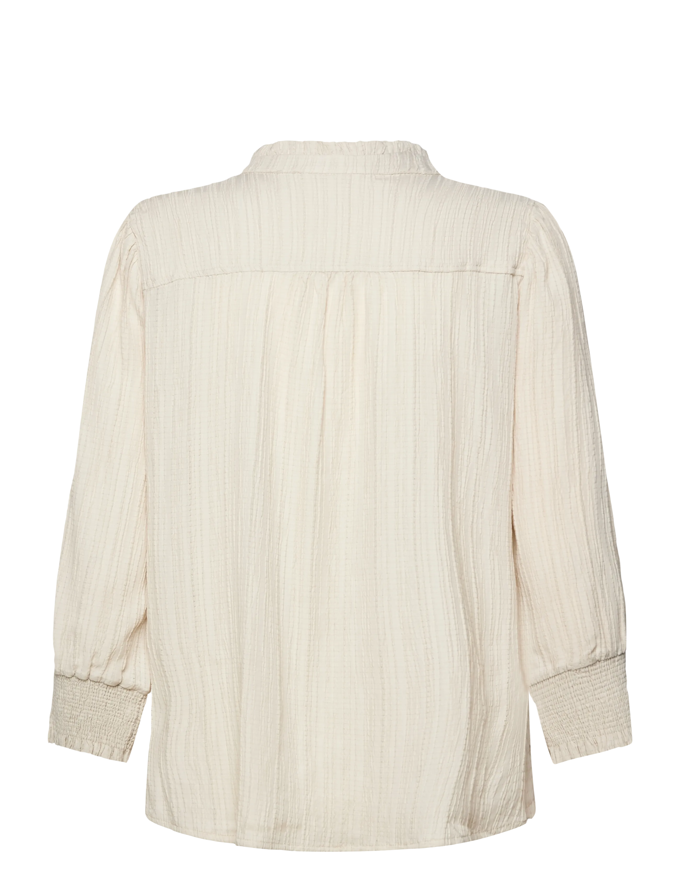 FREE/QUENT - Blouse from Freequent in a light material of recycled polyester with a fine text - langærmede bluser - moonbeam - 1