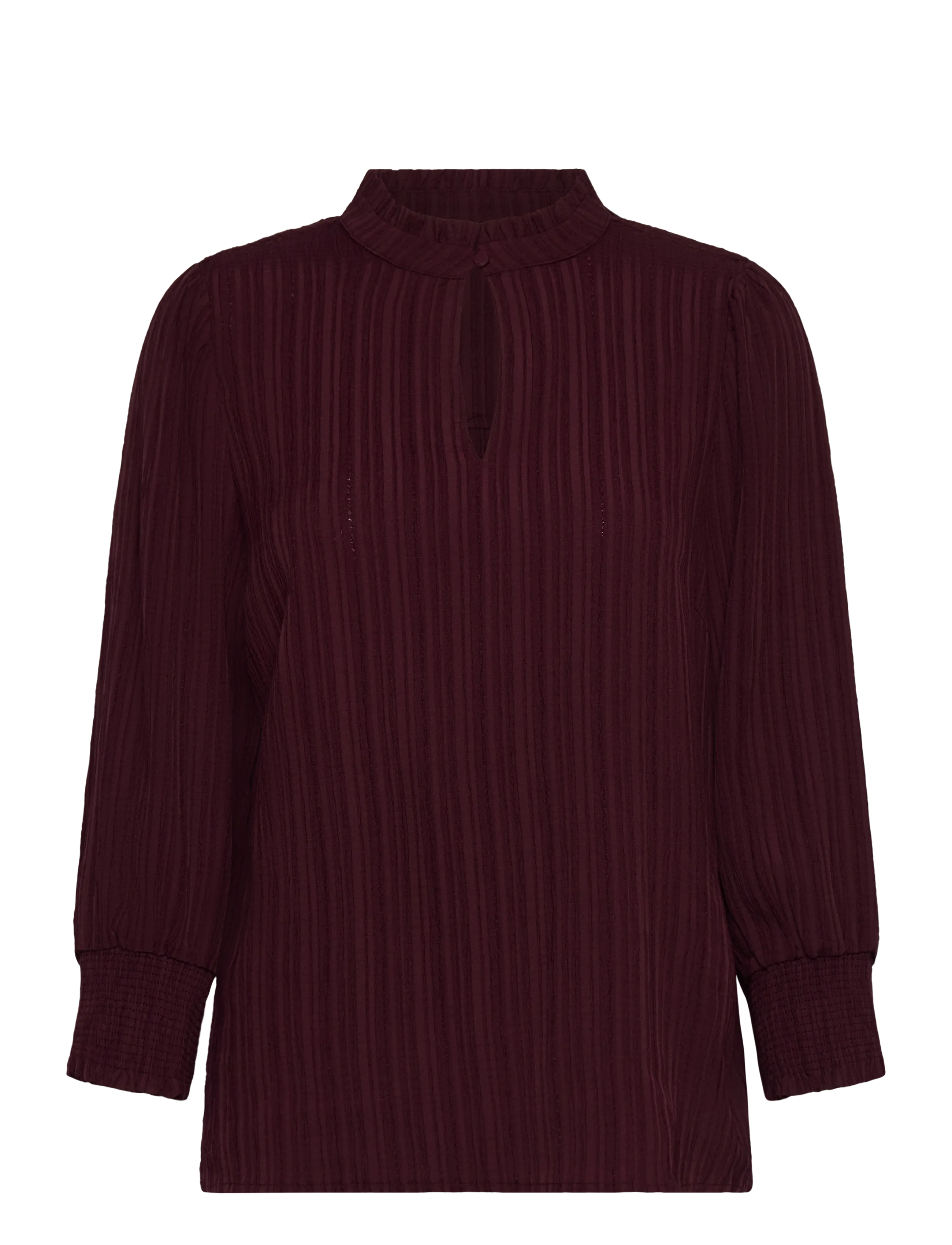 FREE/QUENT Blouse from Freequent in a light material of recycled polyester with a fine text - Blusen - PORT ROYALE / burgundy