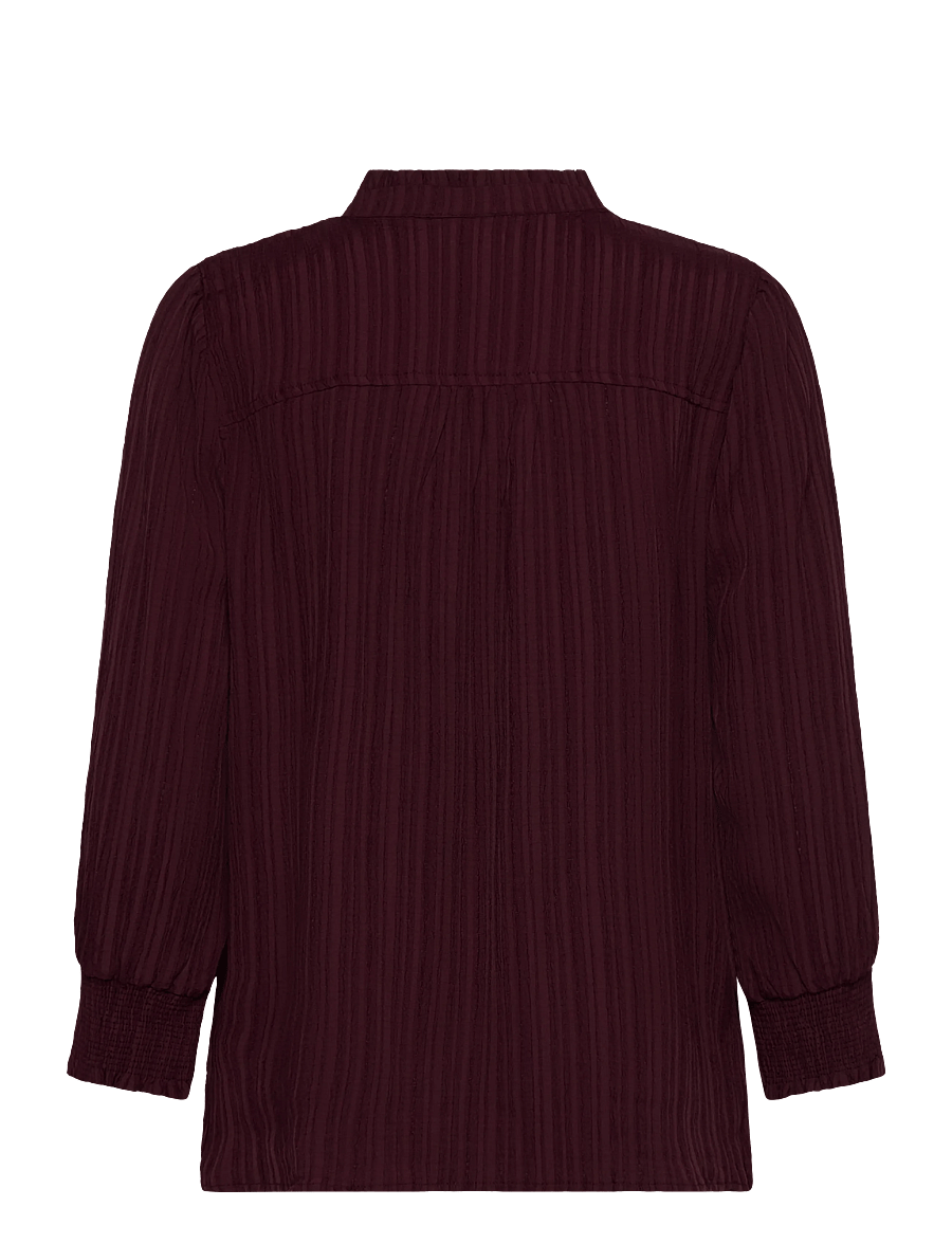FREE/QUENT - Blouse from Freequent in a light material of recycled polyester with a fine text - blouses à manches longues - port royale - 1