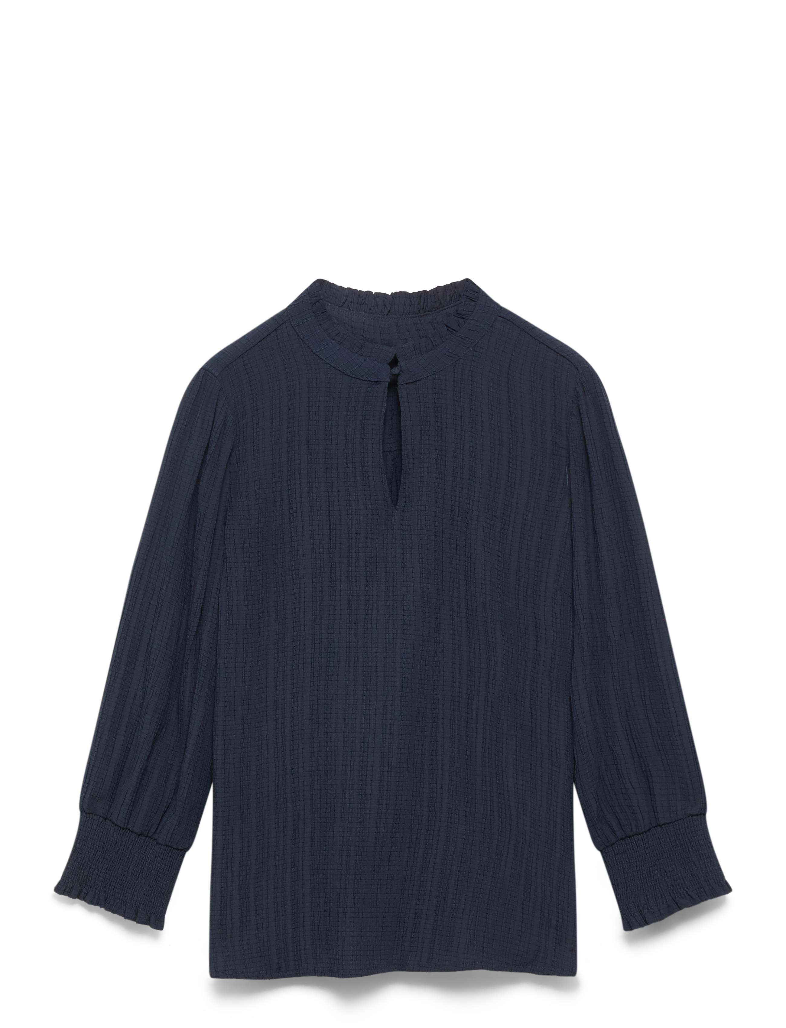 FREE/QUENT Blouse from Freequent in a light material of recycled polyester with a fine text - Bluser - SALUTE / navy