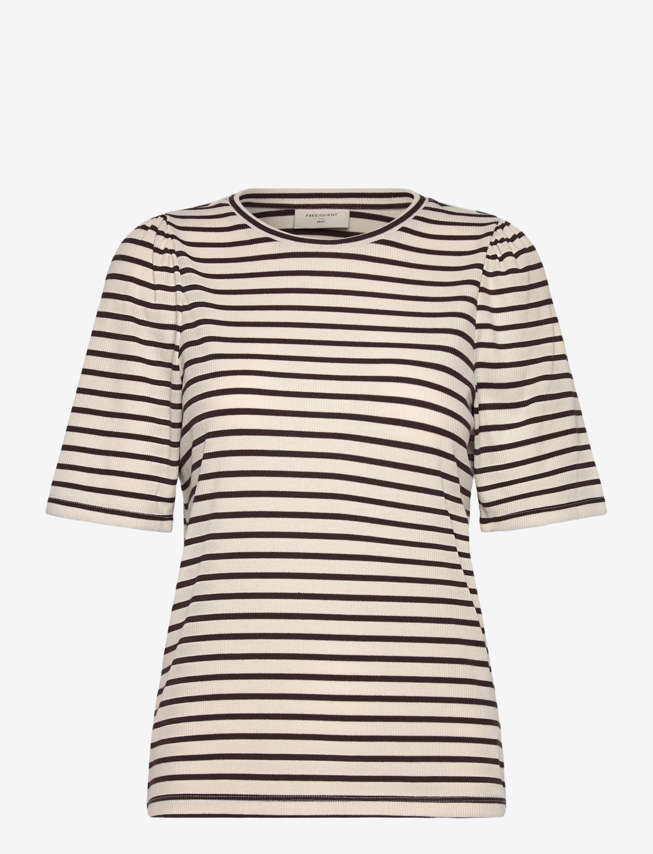 FREE/QUENT - FQELOISEl-TEE - t-shirts - moonbeam w. coffee bean - 1