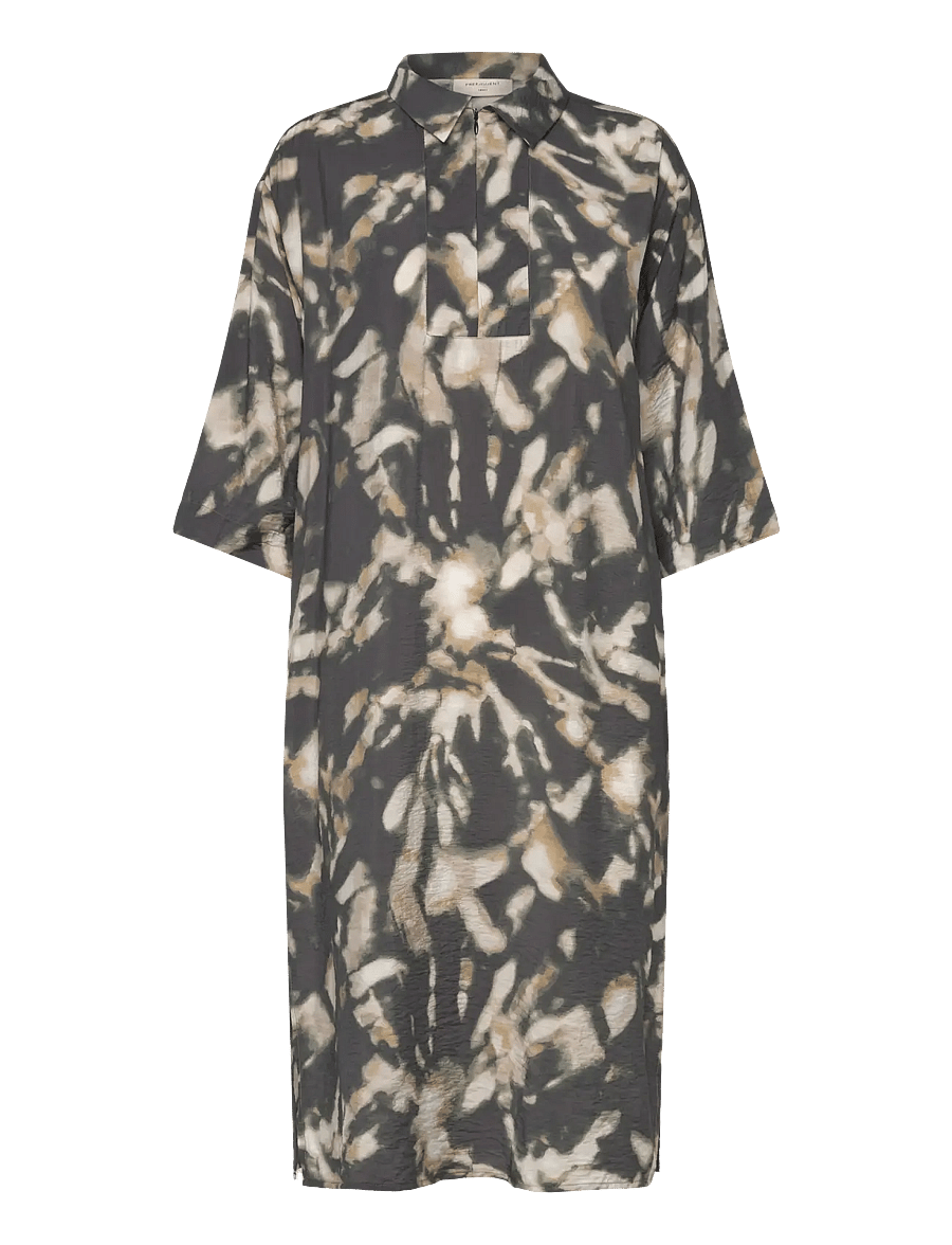 FREE/QUENT - Dress - skyrtukjólar - asphalt w. antique bronze - 0