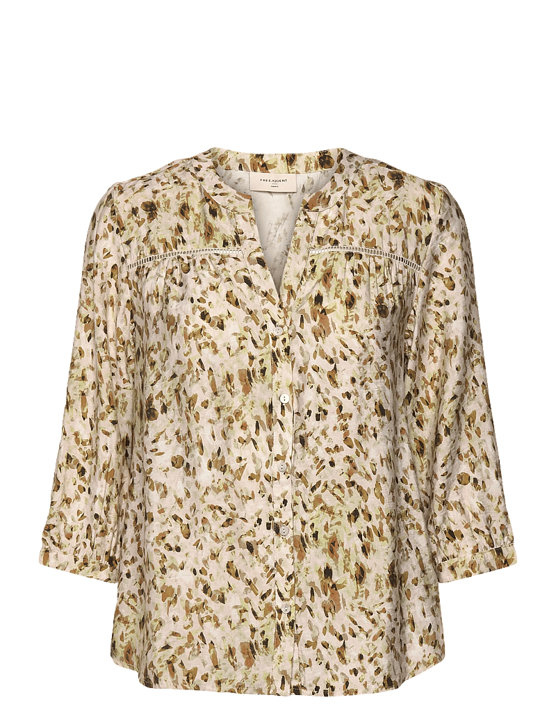 FREE/QUENT - Blouse - pikkade varrukatega pluusid - moonbeam w. antique bronze - 1