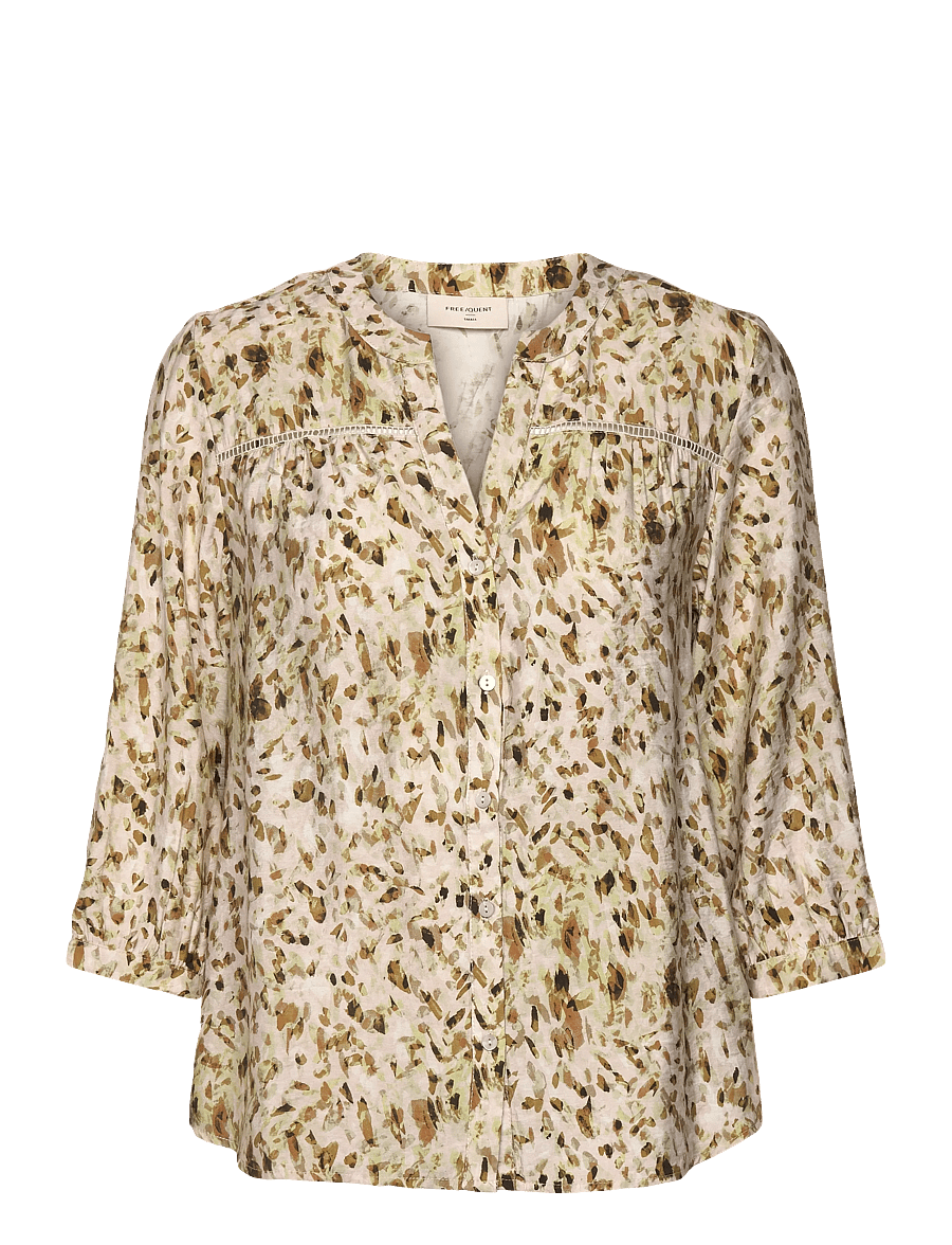 FREE/QUENT - FQJULEEN-BLOUSE - long sleeved blouses - moonbeam w. antique bronze - 1