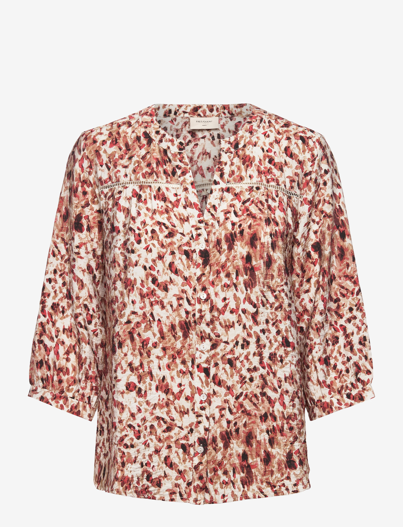 FREE/QUENT - Blouse - langärmlige blusen - moonbeam w. baked apple - 0