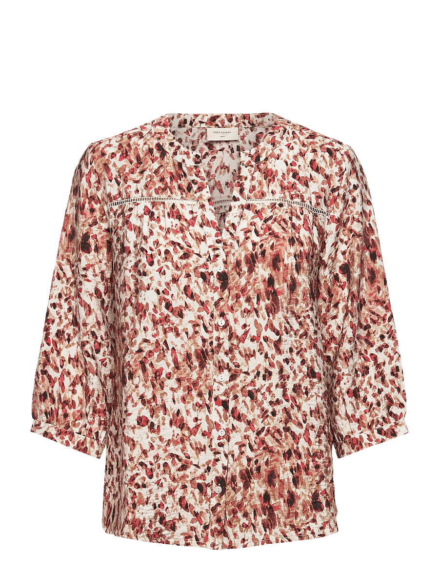 FREE/QUENT - FQJULEEN-BLOUSE - trekvartærmede bluser - moonbeam w. baked apple - 1