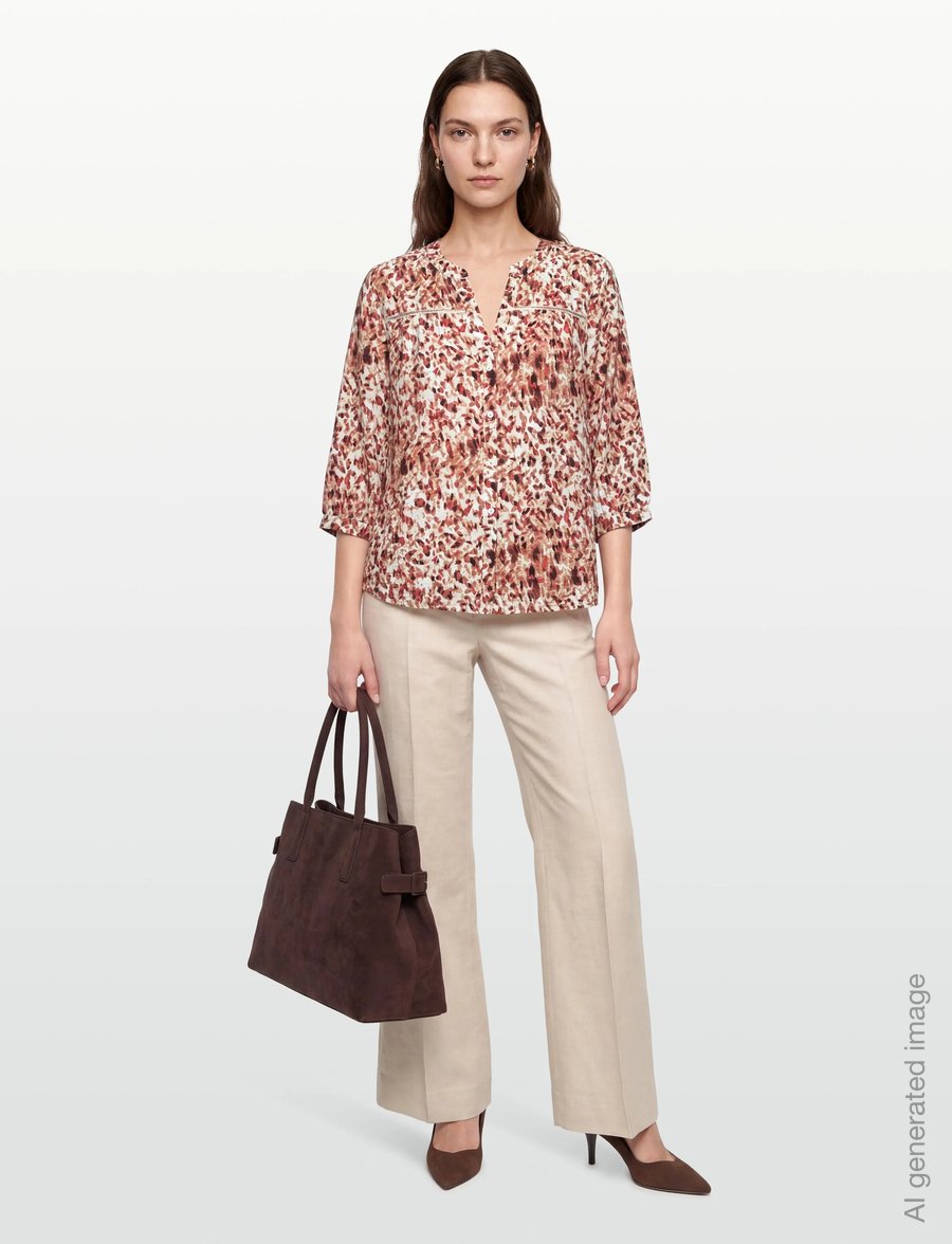 FREE/QUENT - FQJULEEN-BLOUSE - trekvartærmede bluser - moonbeam w. baked apple - 0