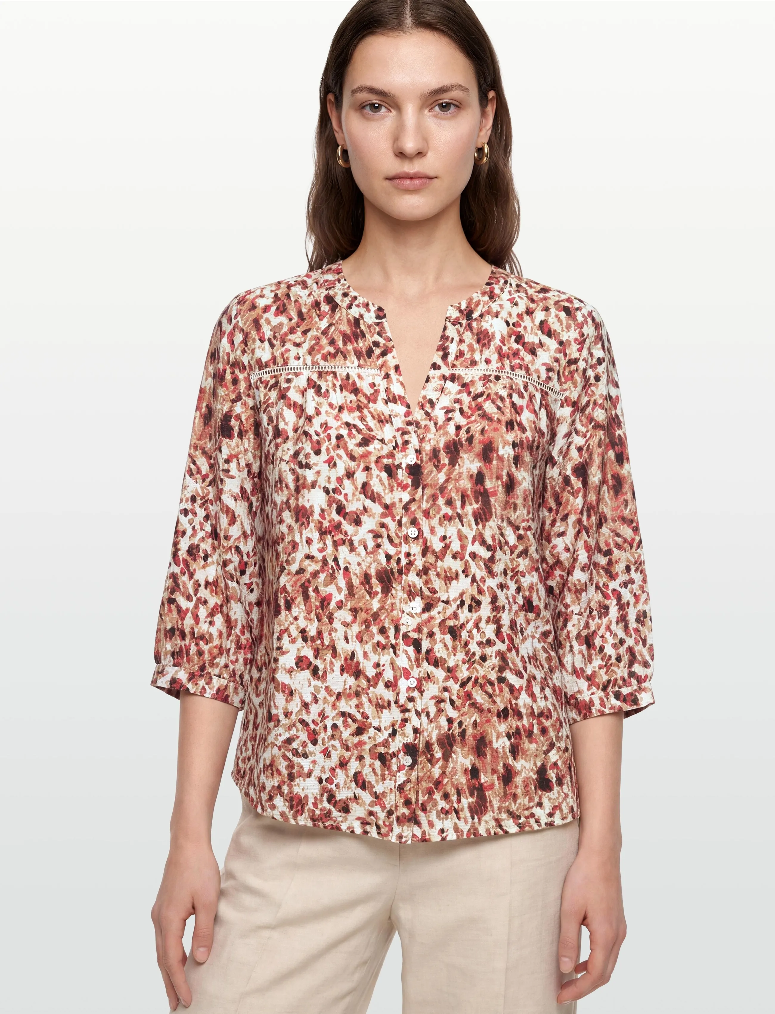 FREE/QUENT - FQJULEEN-BLOUSE - langärmlige blusen - moonbeam w. baked apple - 3