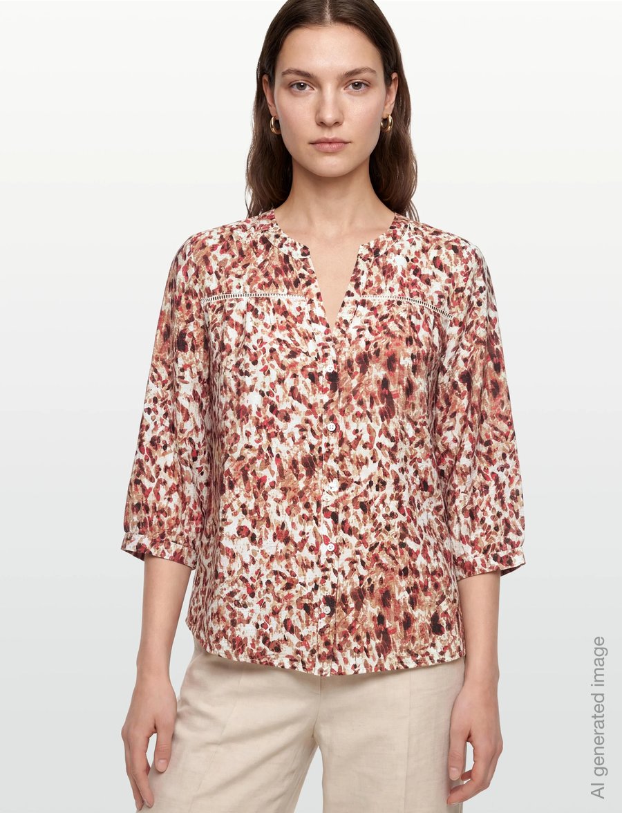 FREE/QUENT - FQJULEEN-BLOUSE - trekvartærmede bluser - moonbeam w. baked apple - 3