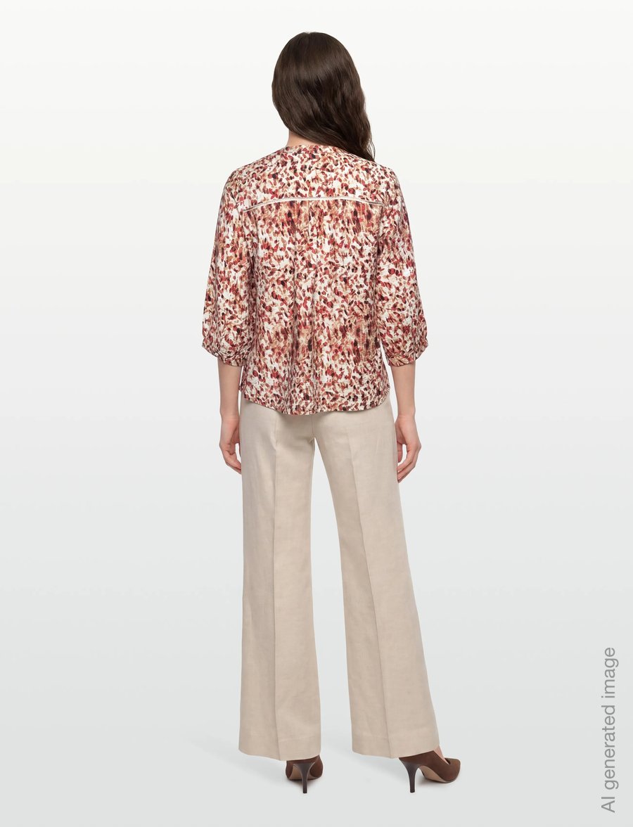 FREE/QUENT - FQJULEEN-BLOUSE - trekvartærmede bluser - moonbeam w. baked apple - 4