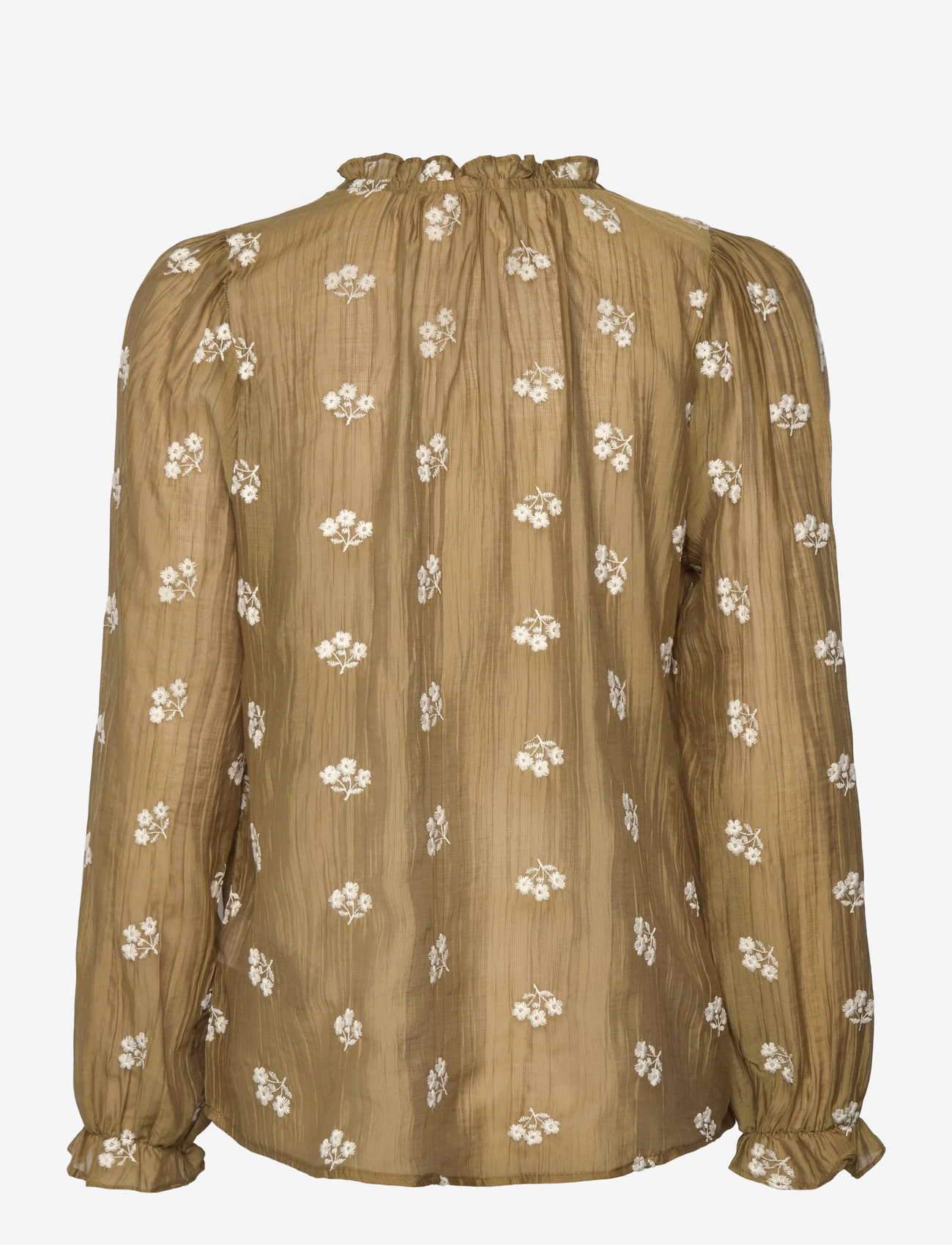 FREE/QUENT - Blouse from Freequent in a light material with allover floral embroidery. In add - long sleeved blouses - antique bronze w. moonbeam - 2