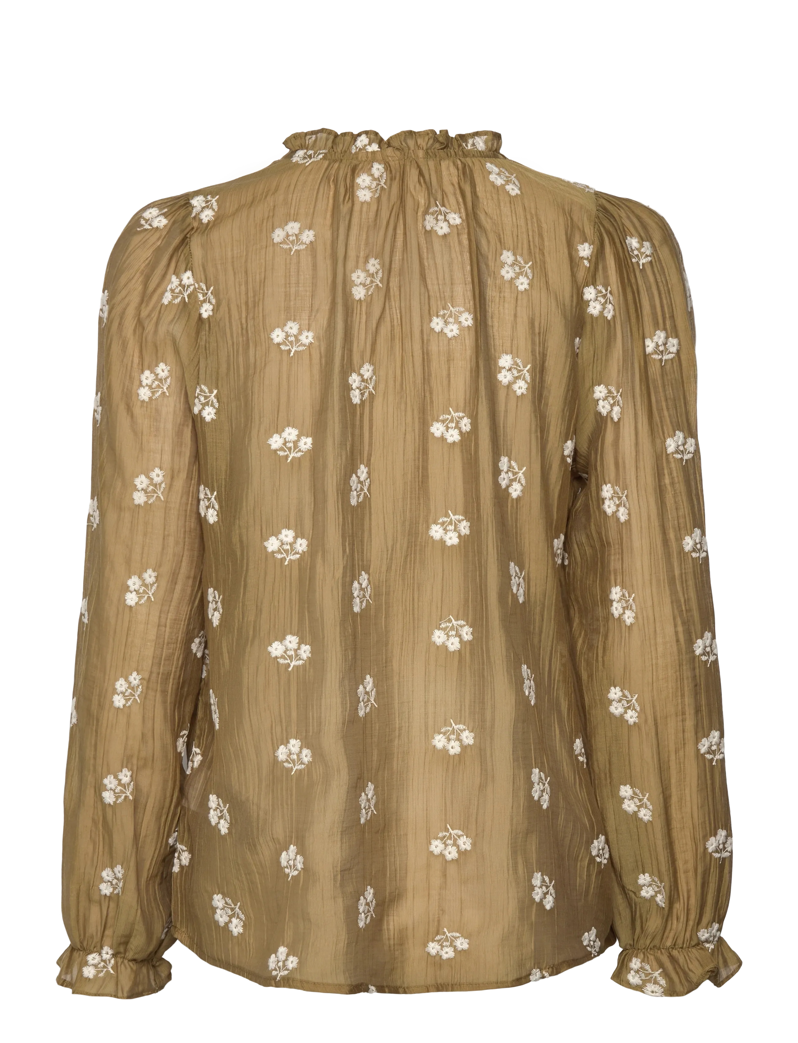 FREE/QUENT - Blouse from Freequent in a light material with allover floral embroidery. In add - antique bronze w. moonbeam - 2