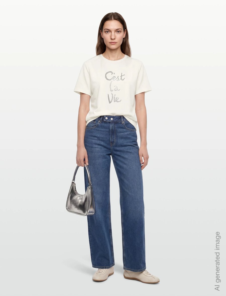 FREE/QUENT - FQMALAK-TEE - t-shirts - star off-white - 0