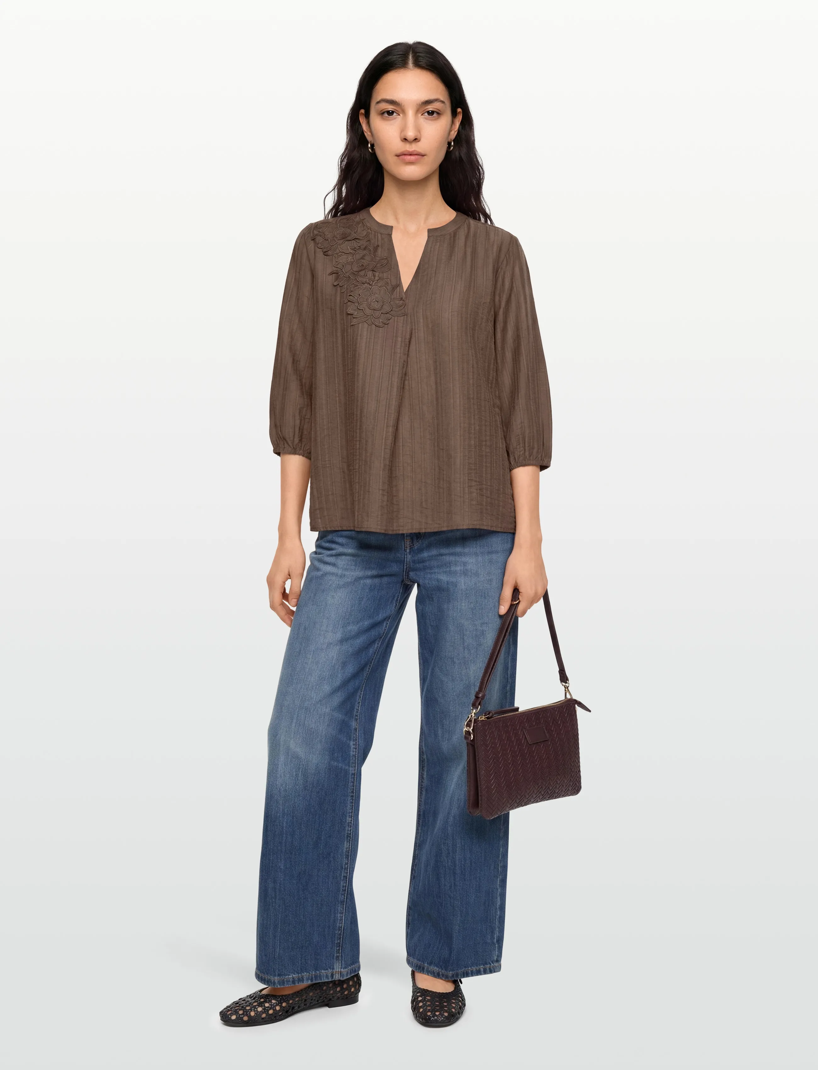 FREE/QUENT Fqmolla-Blouse, XS, Blouses, Braun - Long-sleeved, Frauen