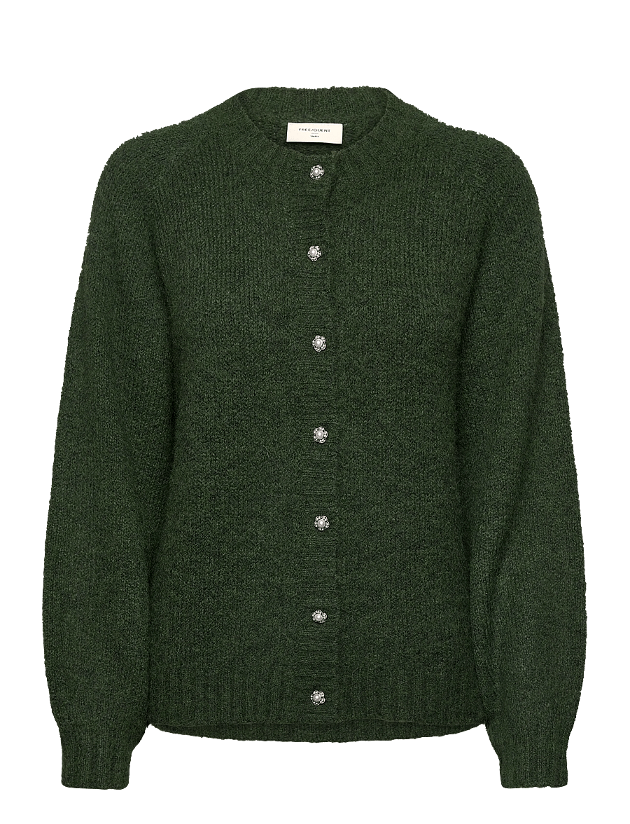 FREE/QUENT - FQLOUISA-CARDIGAN - striktrøjer - kombu green mel - 1