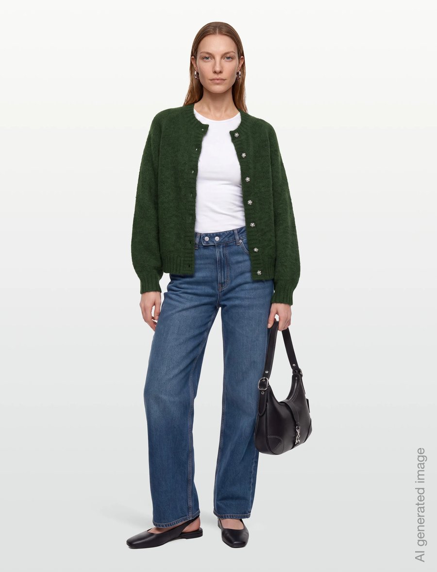 FREE/QUENT - FQLOUISA-CARDIGAN - striktrøjer - kombu green mel - 0