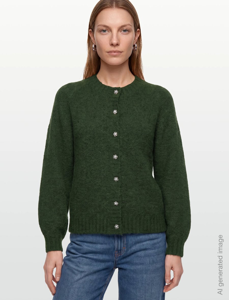 FREE/QUENT - FQLOUISA-CARDIGAN - striktrøjer - kombu green mel - 3