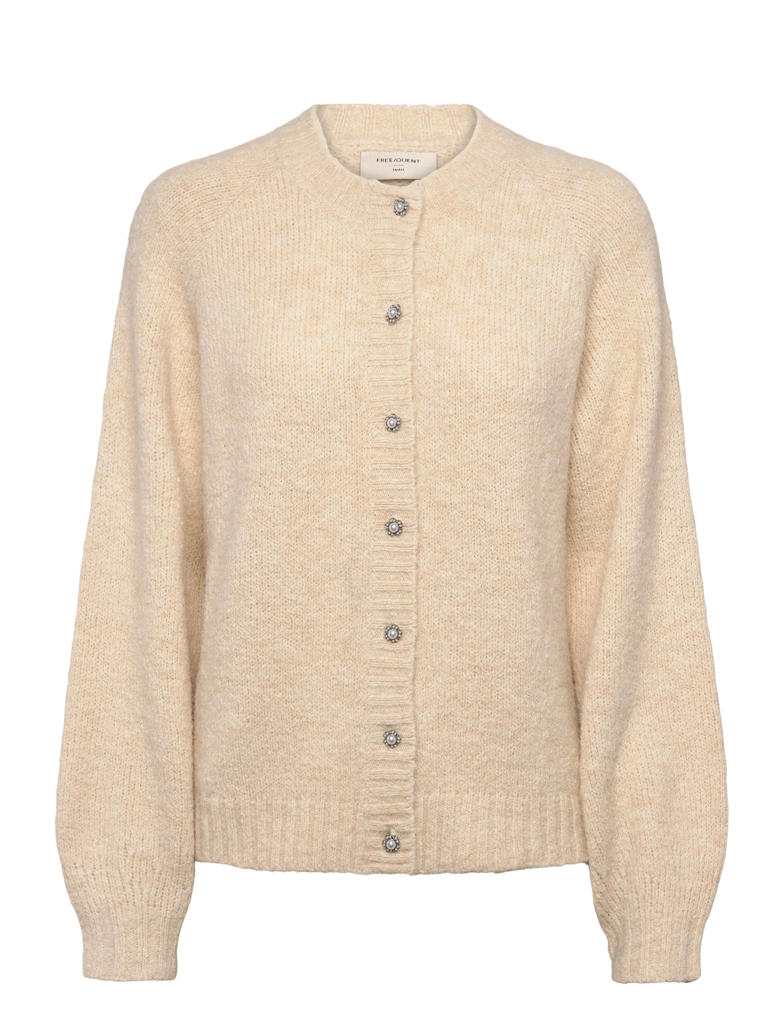 FREE/QUENT FQLOUISA-CARDIGAN - Strickmode - MOONBEAM MELANGE / cream