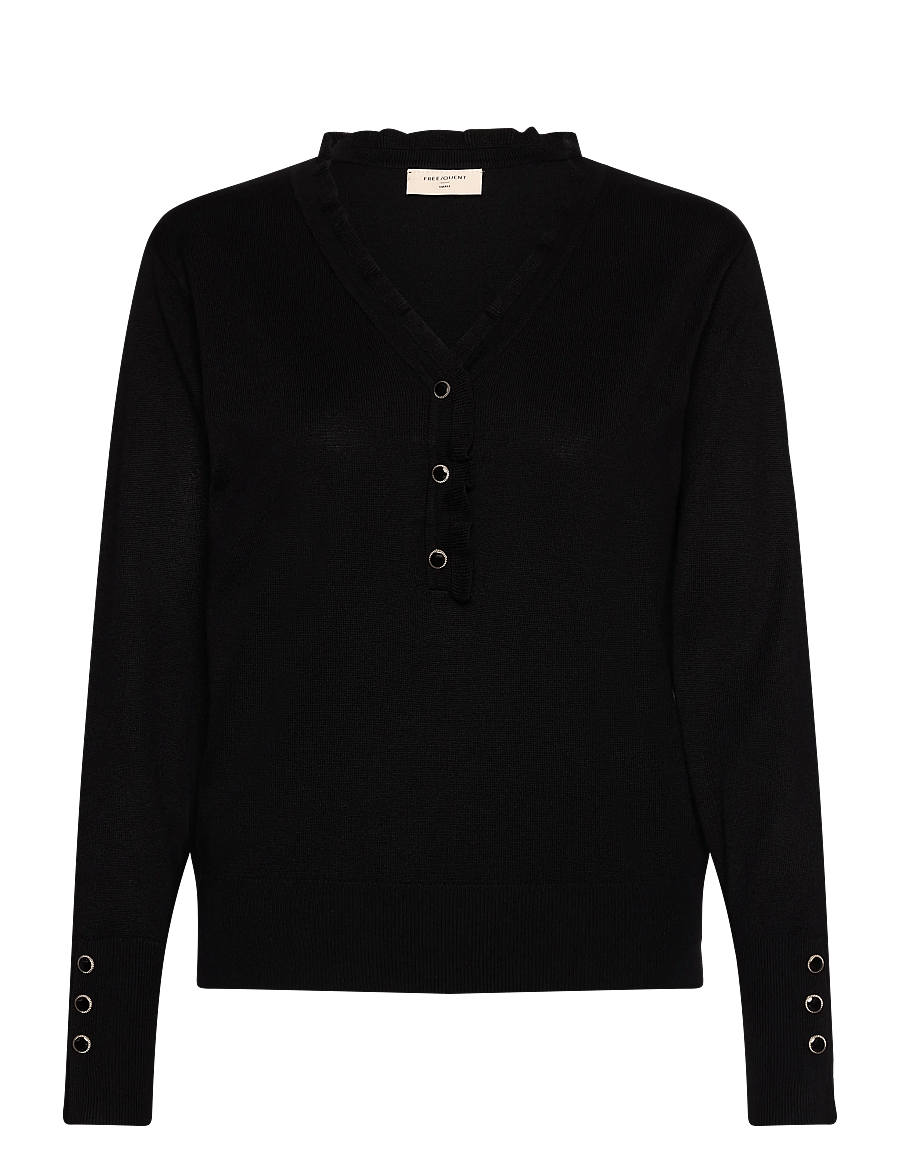 FREE/QUENT - FQKATIE-PULLOVER - stickade tröjor - black - 0