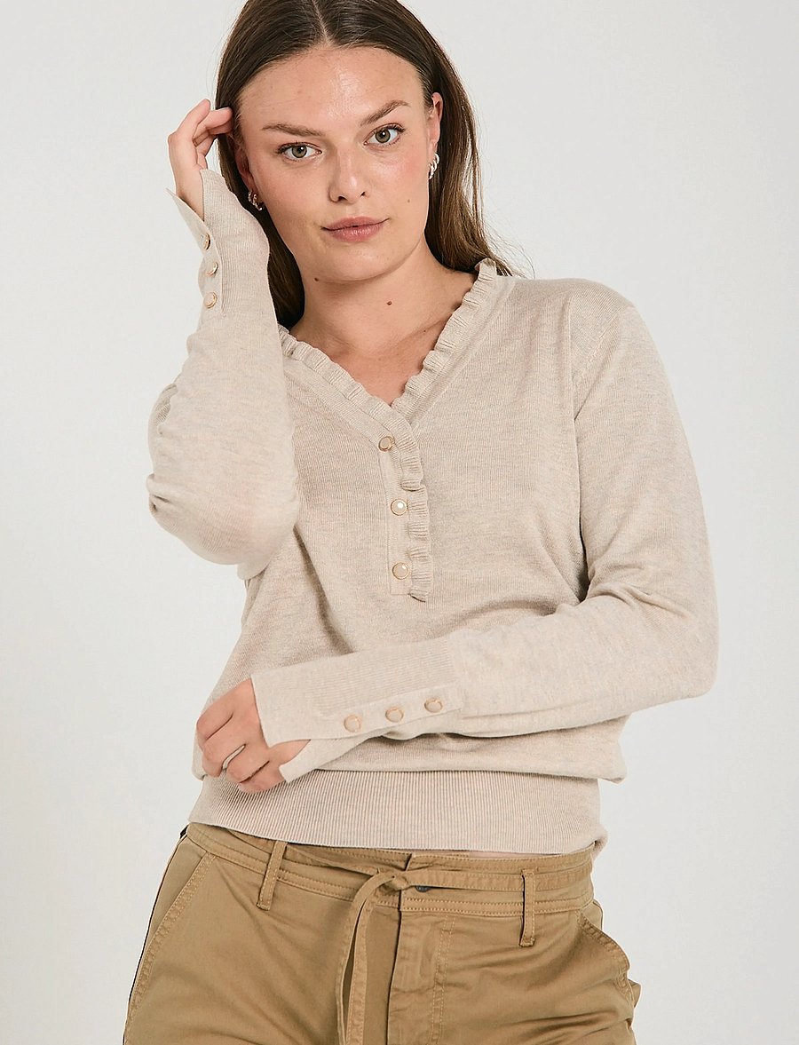 FREE/QUENT - FQKATIE-PULLOVER - pullover - moonbeam melange - 0