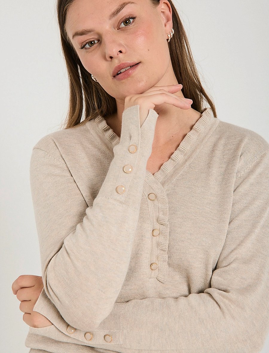 FREE/QUENT - FQKATIE-PULLOVER - pullover - moonbeam melange - 3
