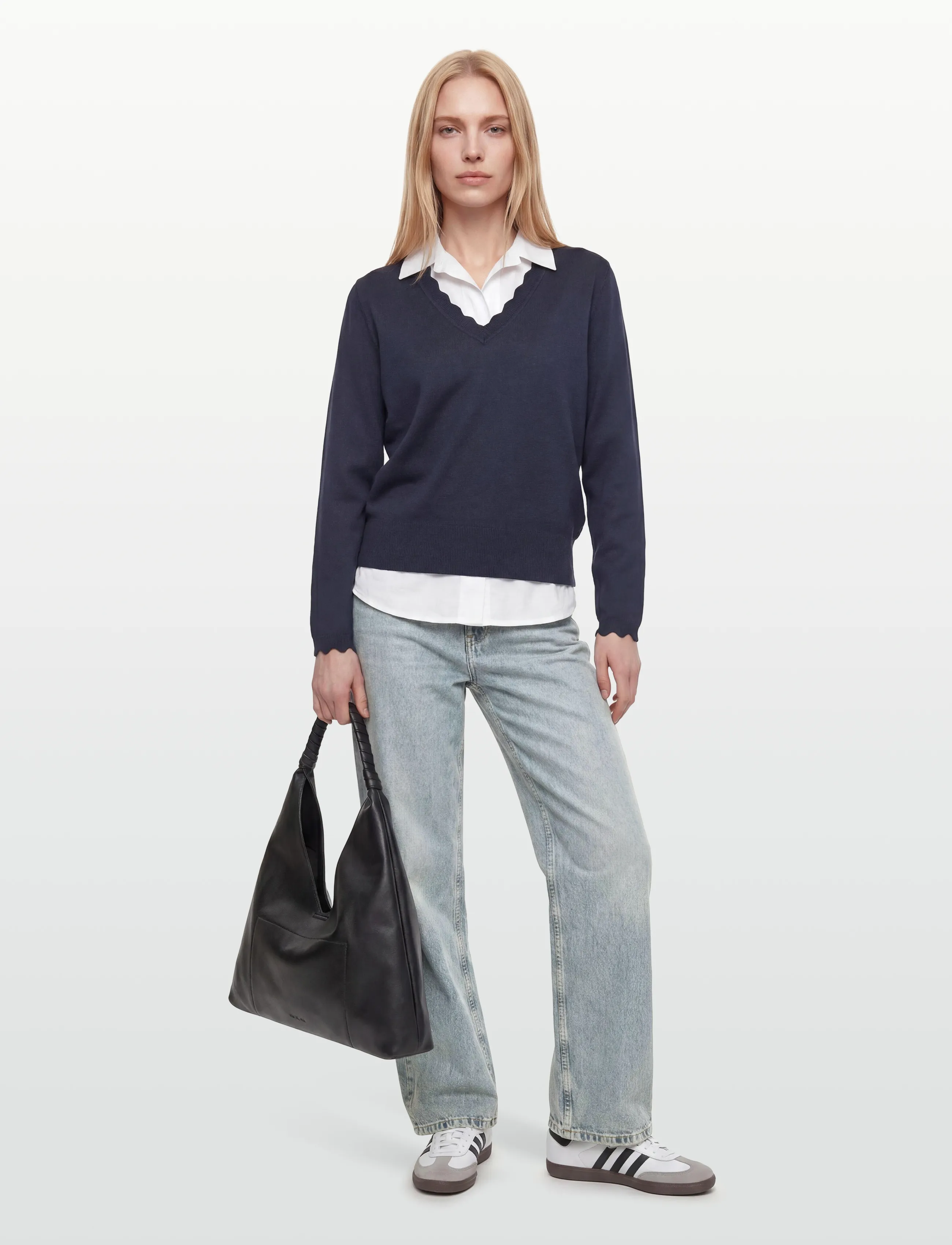 FREE/QUENT Fqkatie-Pullover, XL, Navy, Strik > Trøjer, Dame