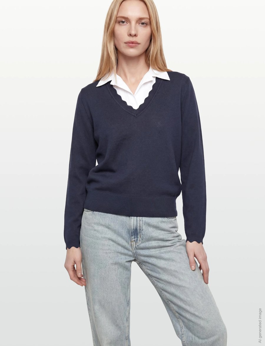 FREE/QUENT - FQKATIE-PULLOVER - stickade tröjor - navy blazer - 3