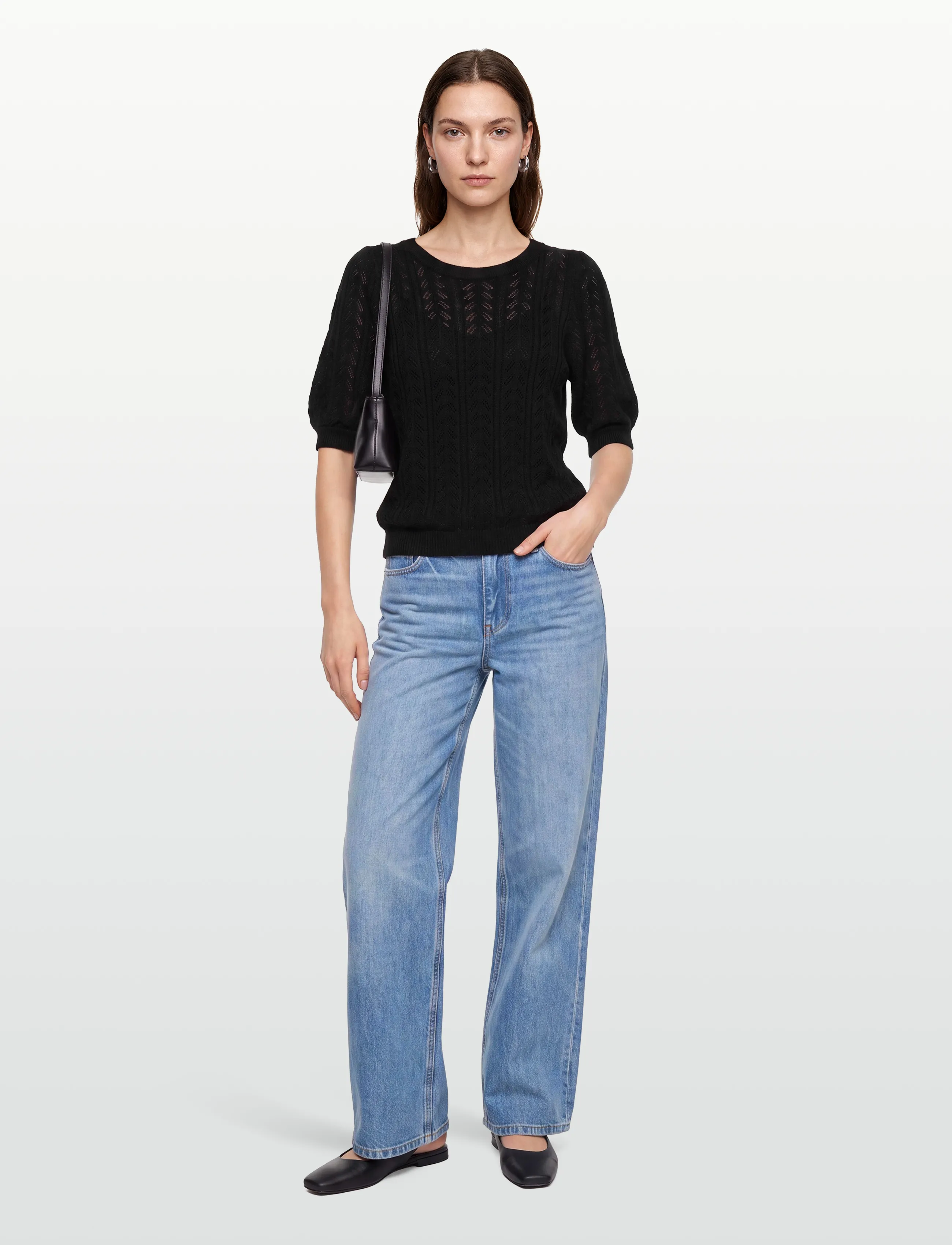 FREE/QUENT - FQCLARRY-PULLOVER - lühikeste varrukatega pluusid - black - 1