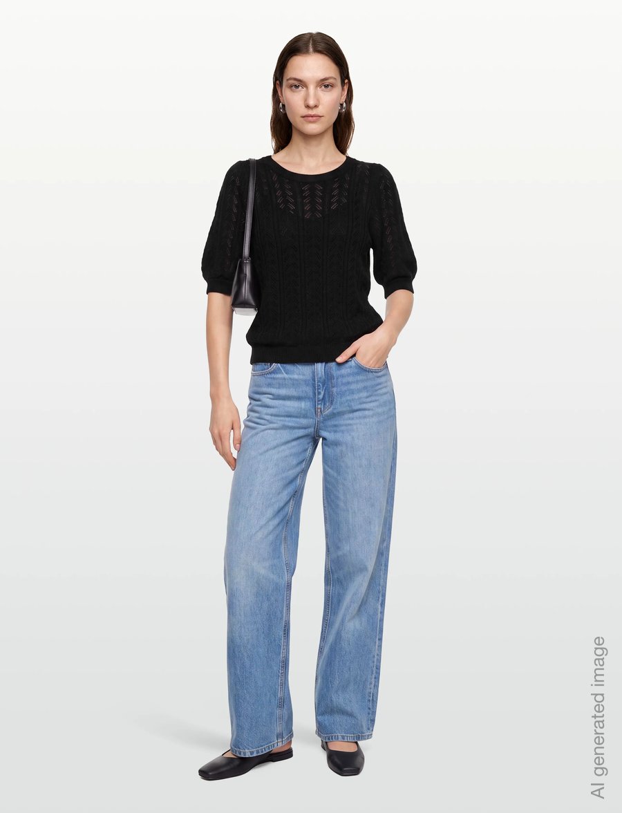 FREE/QUENT - FQCLARRY-PULLOVER - kurzärmelige blusen - black - 1