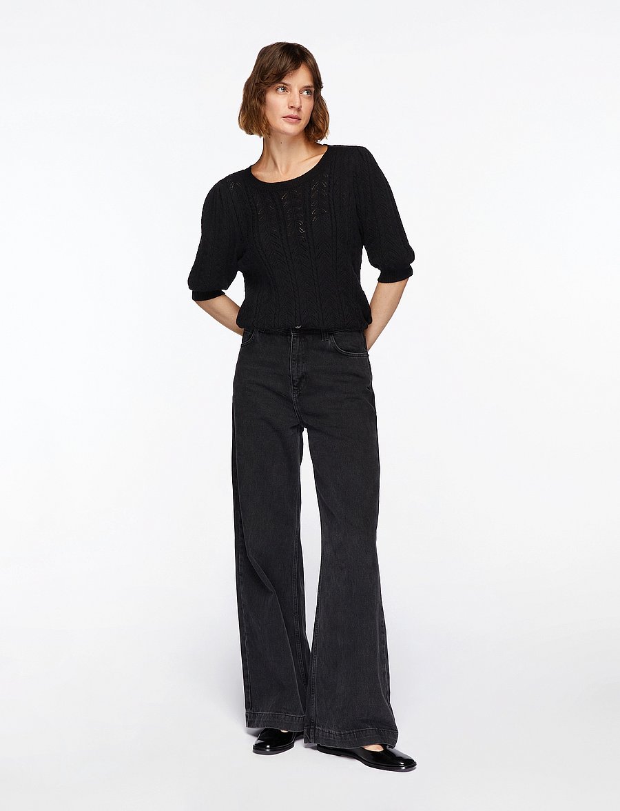 FREE/QUENT - FQCLARRY-PULLOVER - kurzärmelige blusen - black - 3