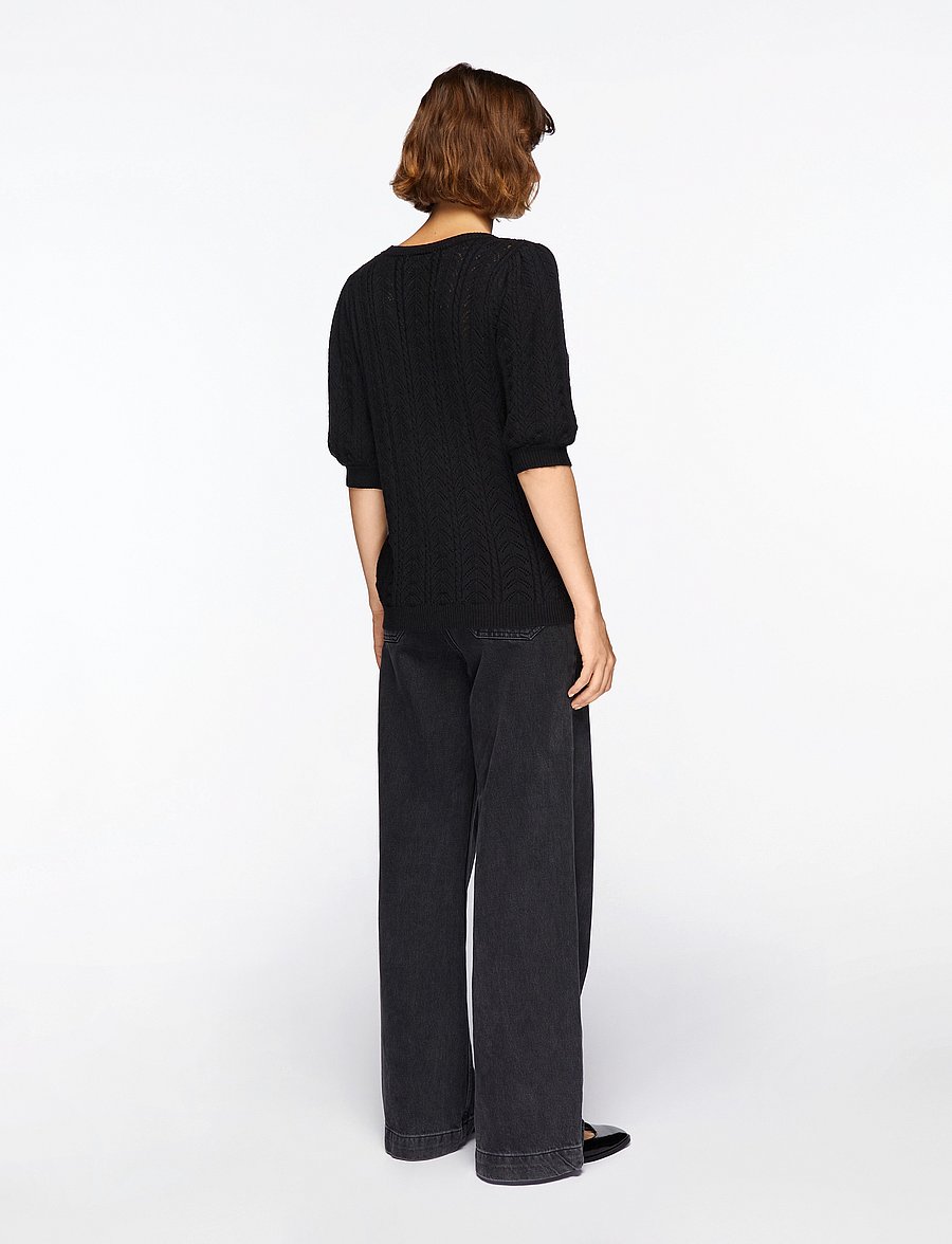FREE/QUENT - FQCLARRY-PULLOVER - kurzärmelige blusen - black - 5