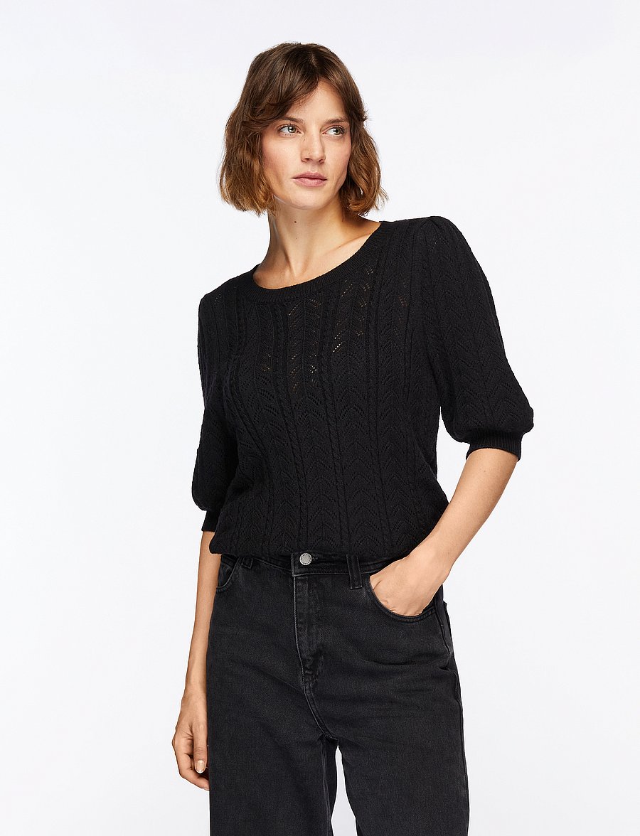 FREE/QUENT - FQCLARRY-PULLOVER - kurzärmelige blusen - black - 0
