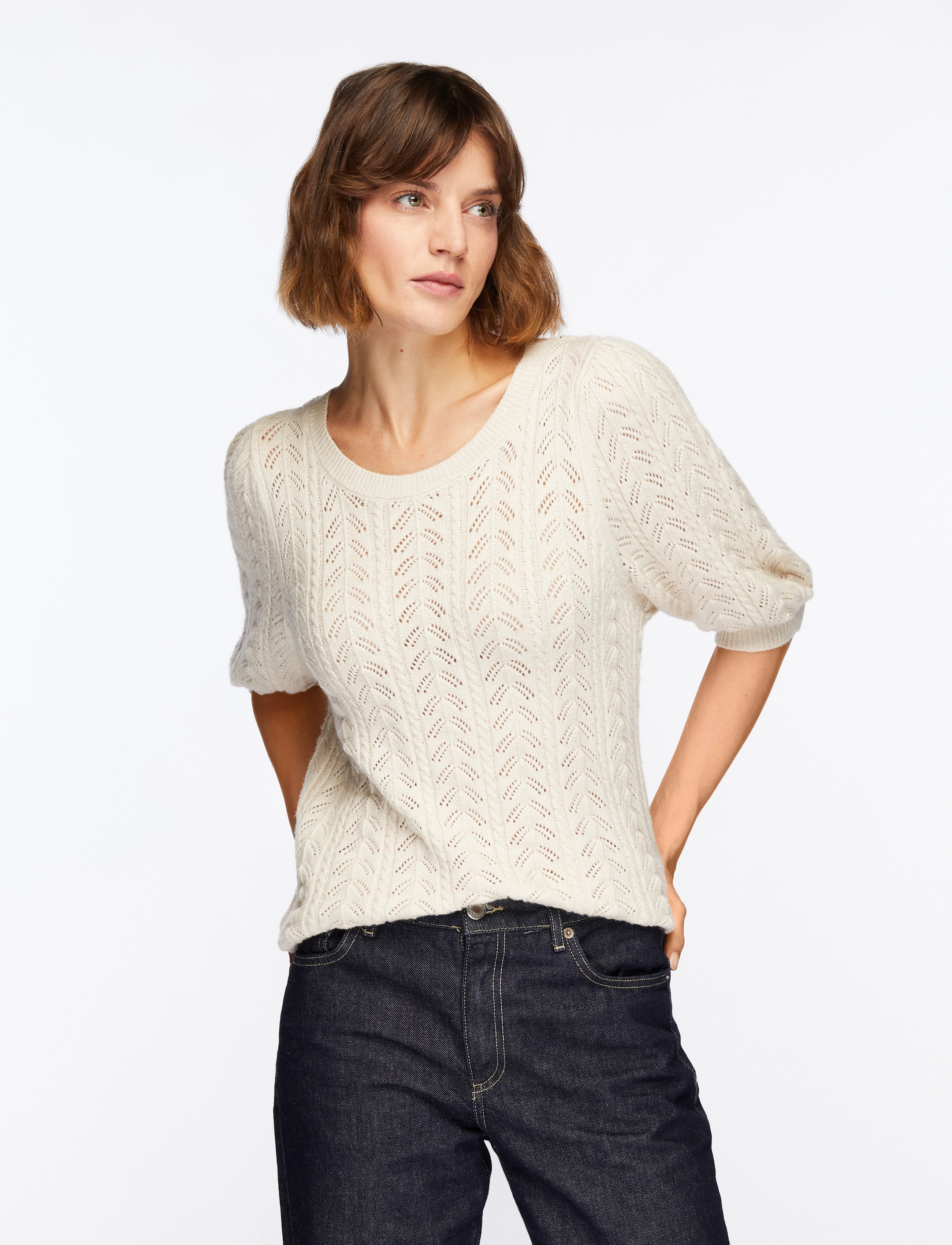 FREE/QUENT FQCLARRY-PULLOVER - Blusen - SAND MELANGE / beige