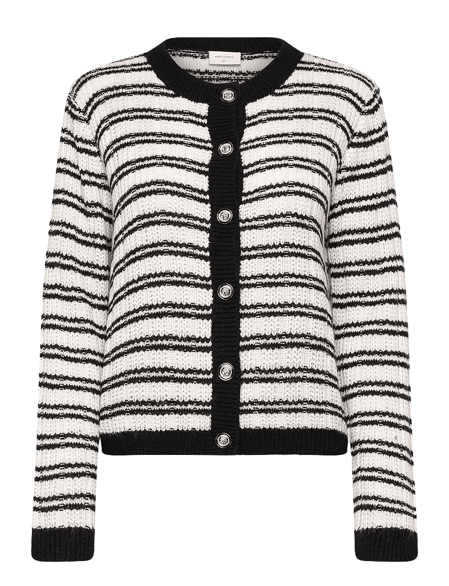 FREE/QUENT - FQJAZZ-CARDIGAN - strickjacken - moonbeam melange w. black - 0