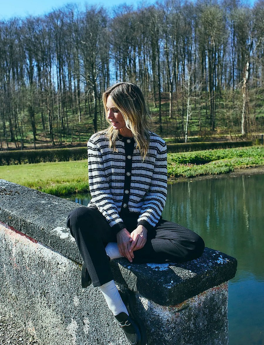 FREE/QUENT - FQJAZZ-CARDIGAN - strickjacken - moonbeam melange w. black - 2