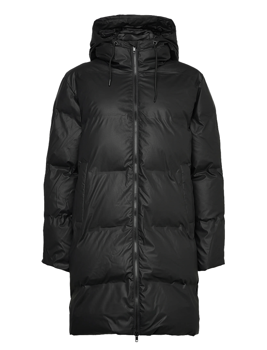 FREE/QUENT - Long jacket from Freequent in a matte, coated material with a heavy, insulating - black - 0