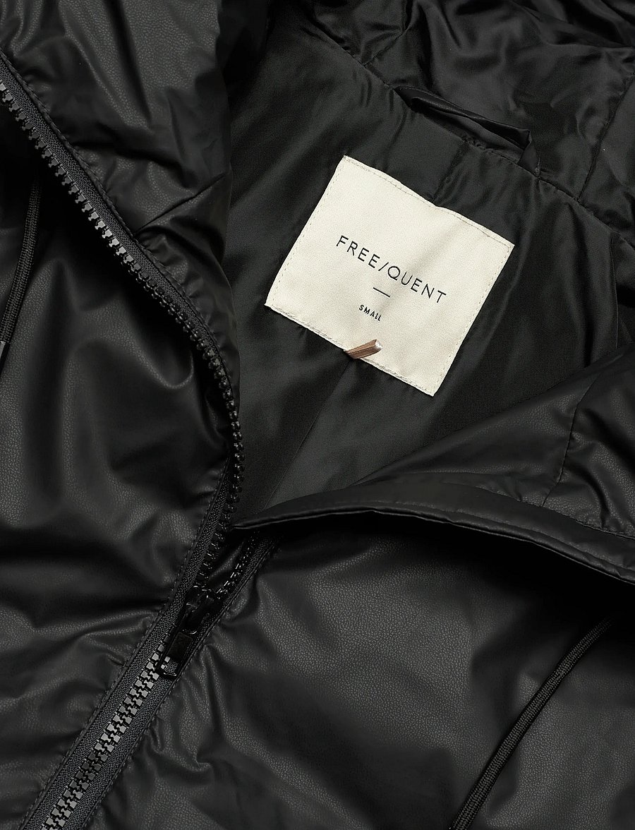 FREE/QUENT - Long jacket from Freequent in a matte, coated material with a heavy, insulating - black - 2