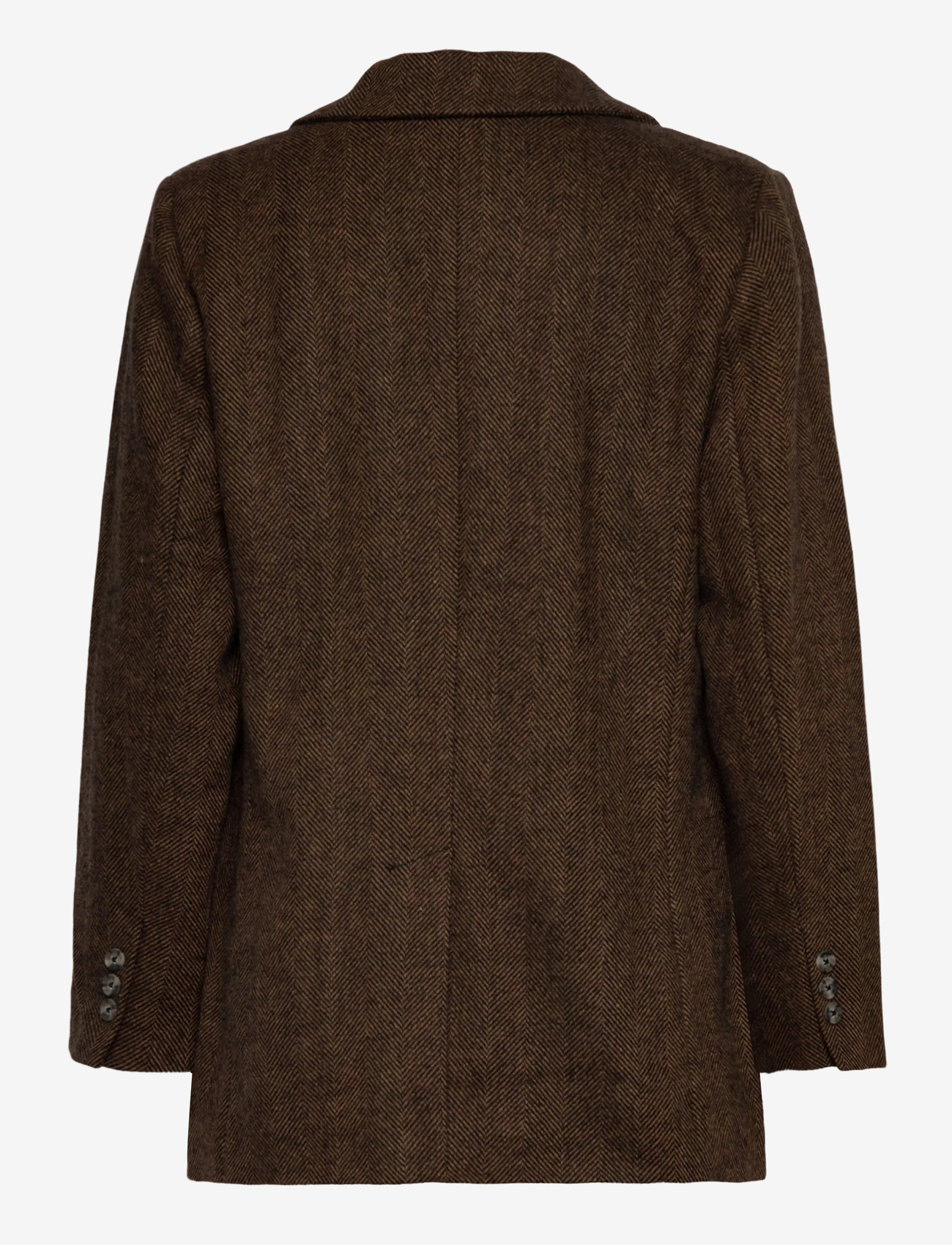 FREE/QUENT - Jacket from Freequent in a soft wool blend with an elegant herringbone pattern. - coffee bean w. black - 1