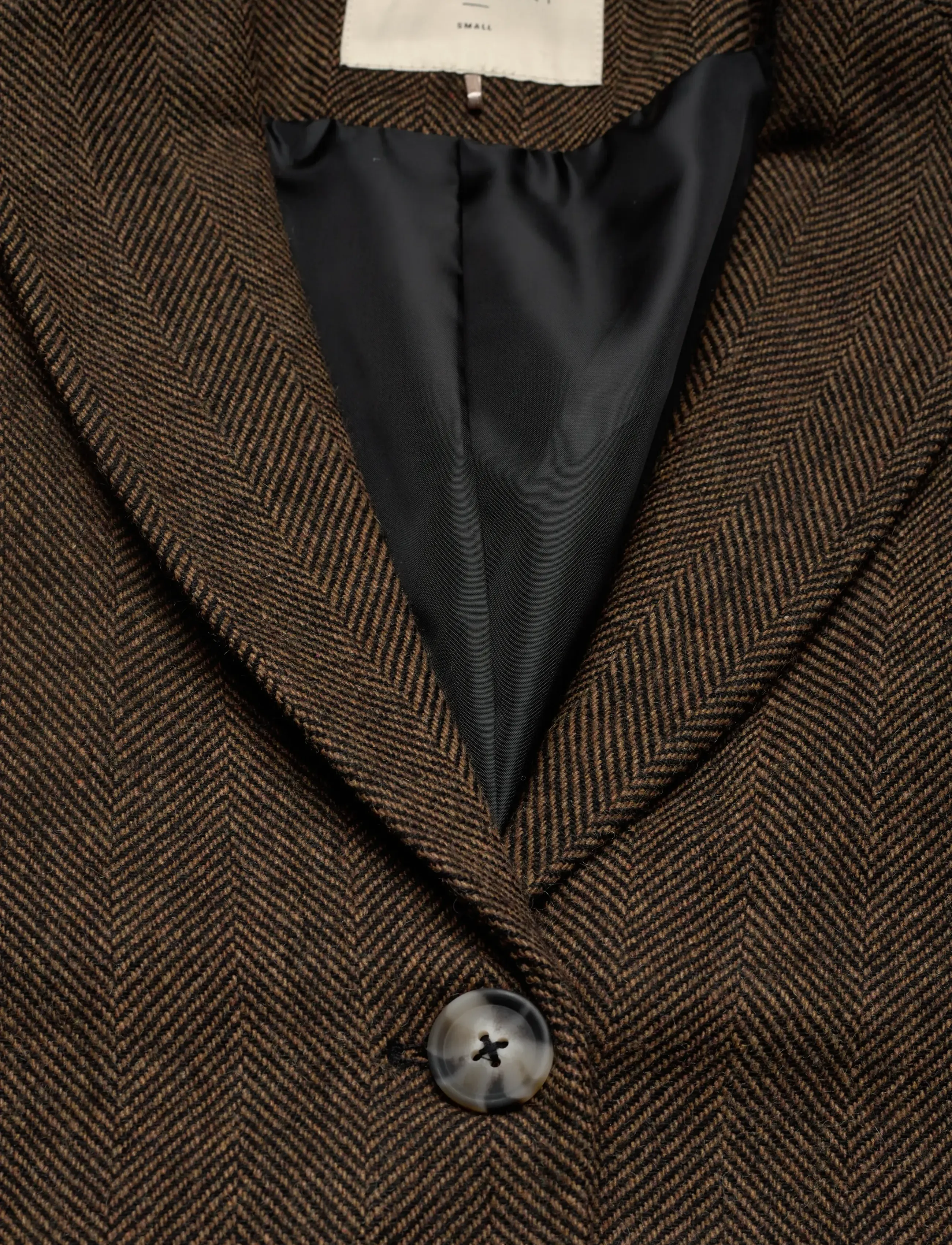 FREE/QUENT - Jacket from Freequent in a soft wool blend with an elegant herringbone pattern. - coffee bean w. black - 4