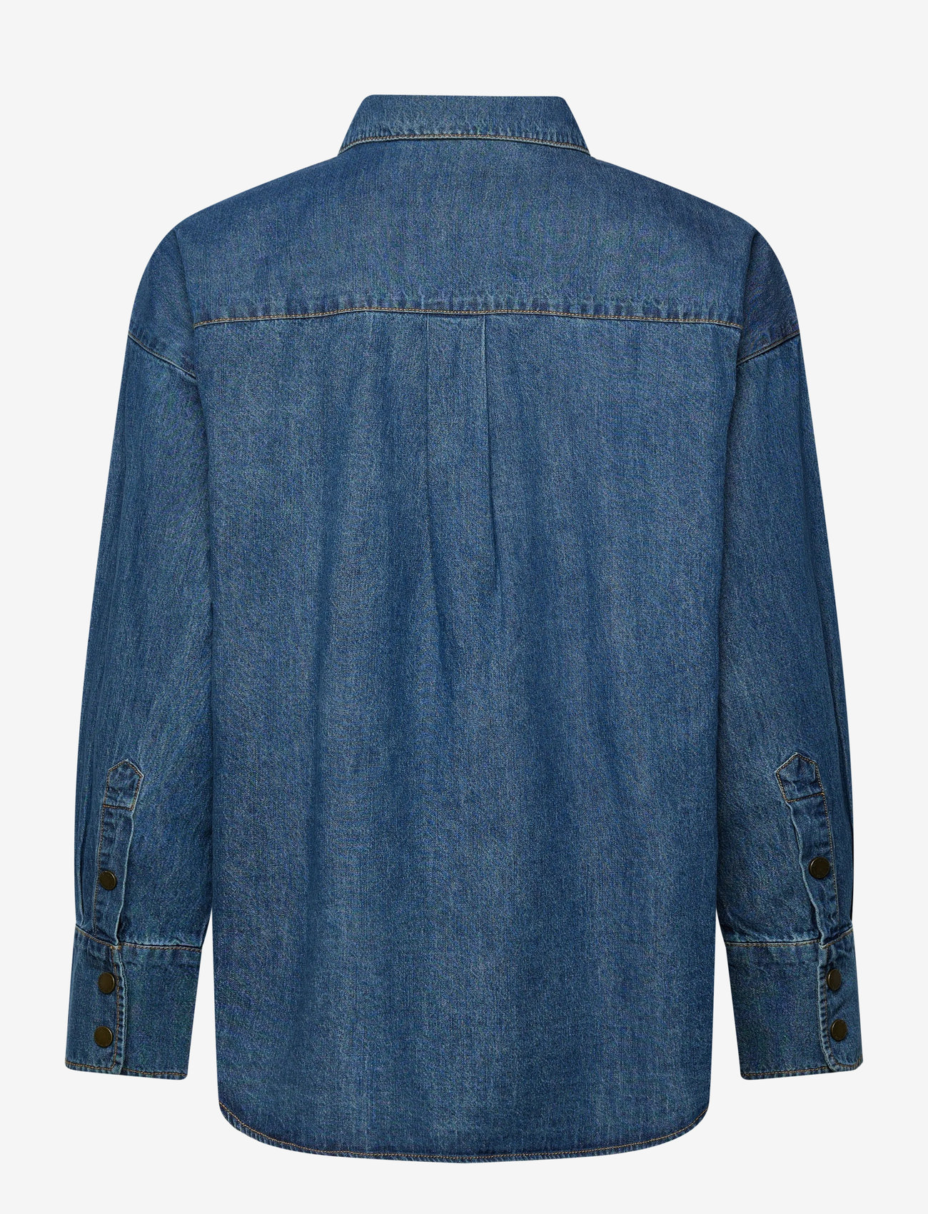 FREE/QUENT - Shirt from Freequent in a soft denim material. The shirt has a simple silhouette - denimskjorter - medium blue denim - 2