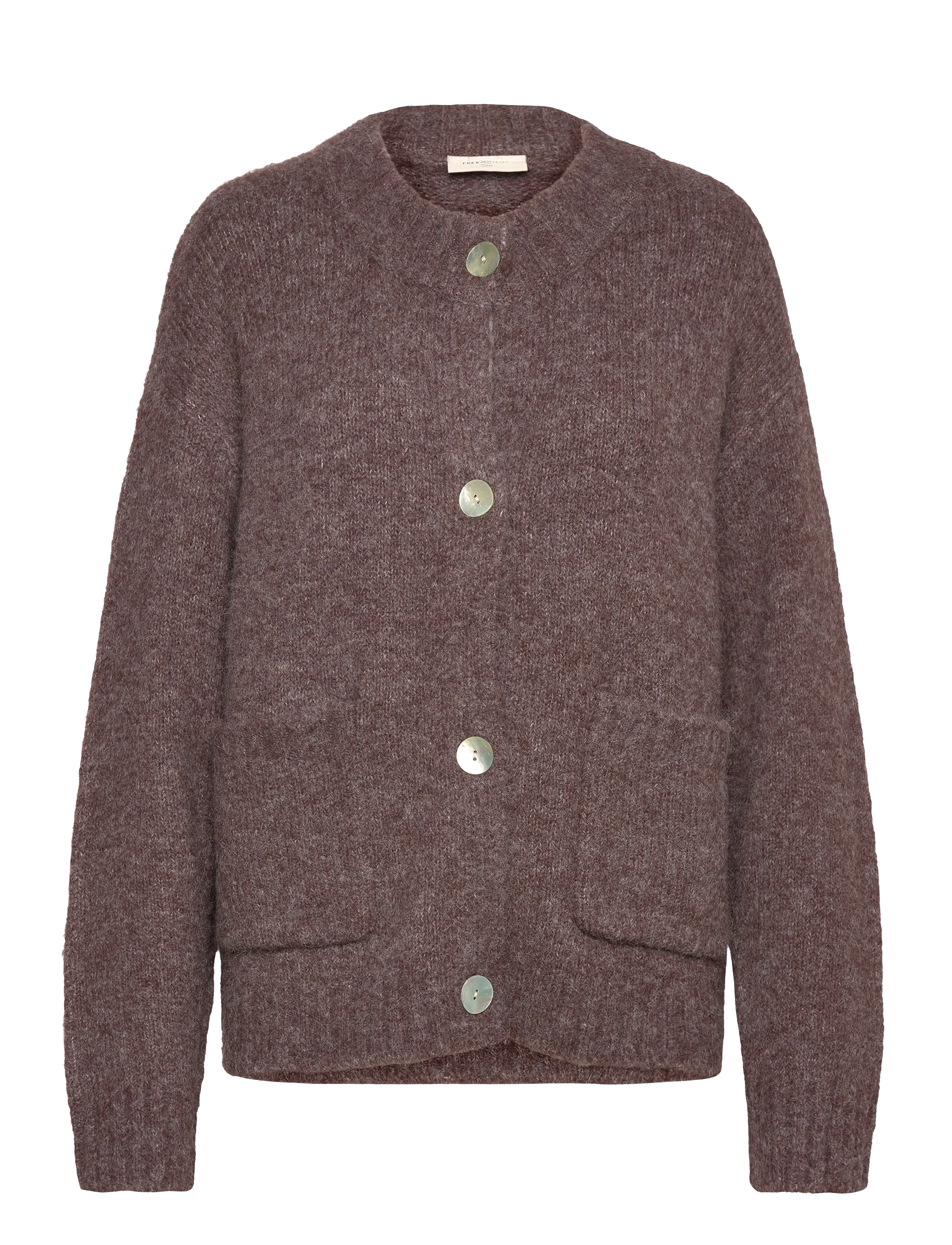 FREE/QUENT Fqgrslulu-Cardigan, Kvinder, Strikket Cardigan, Brun, Str: XXL
