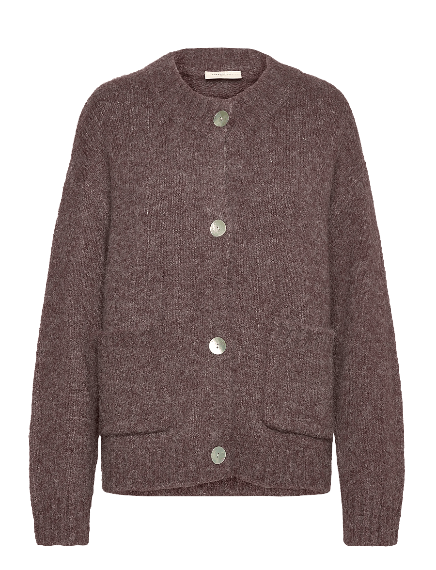FREE/QUENT - FQGRSLULU-CARDIGAN - cardigans - coffee bean melange - 0