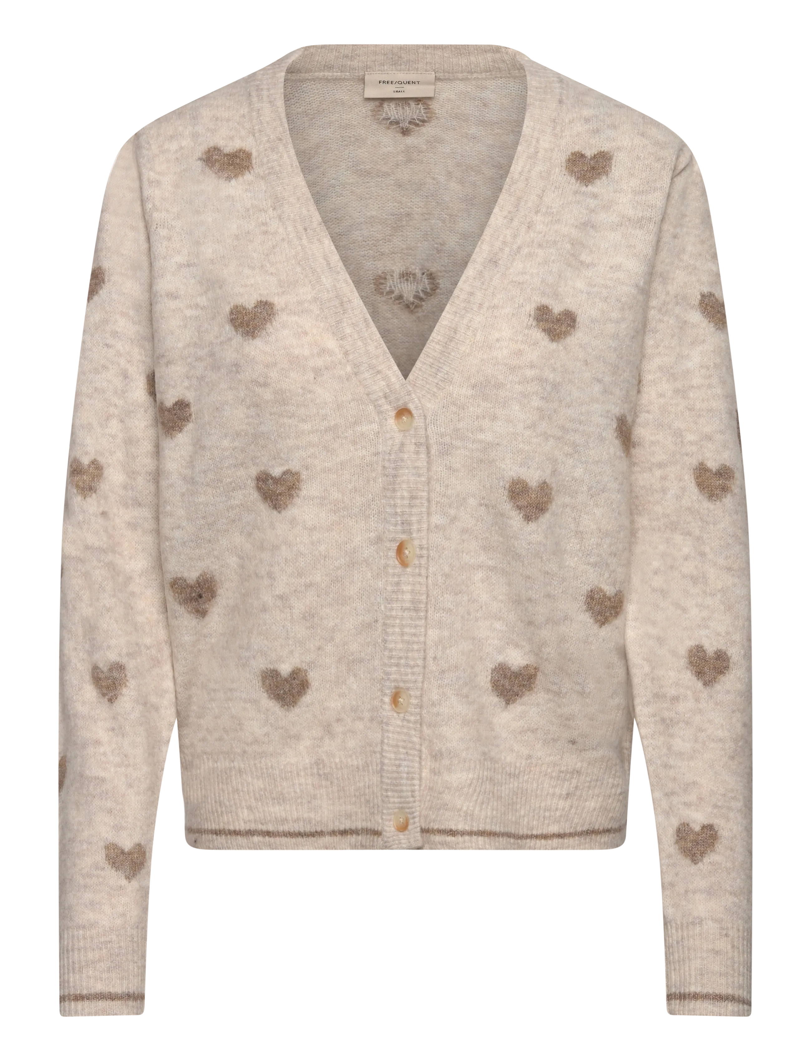 FREE/QUENT FQFAITH-CARDIGAN - Cardigans - MOONBEAM MEL W DESERT T MEL / cream