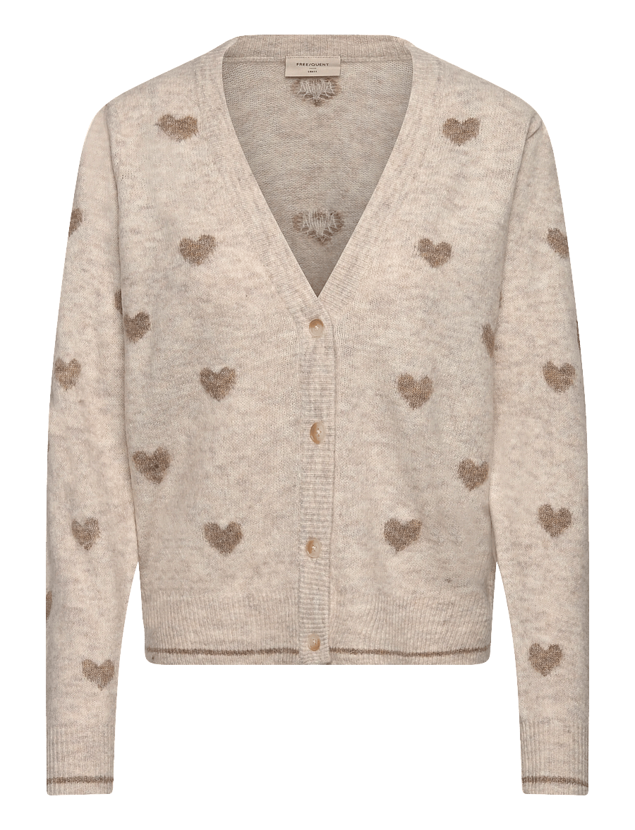 FREE/QUENT - FQFAITH-CARDIGAN - gilets - moonbeam mel w desert t mel - 1