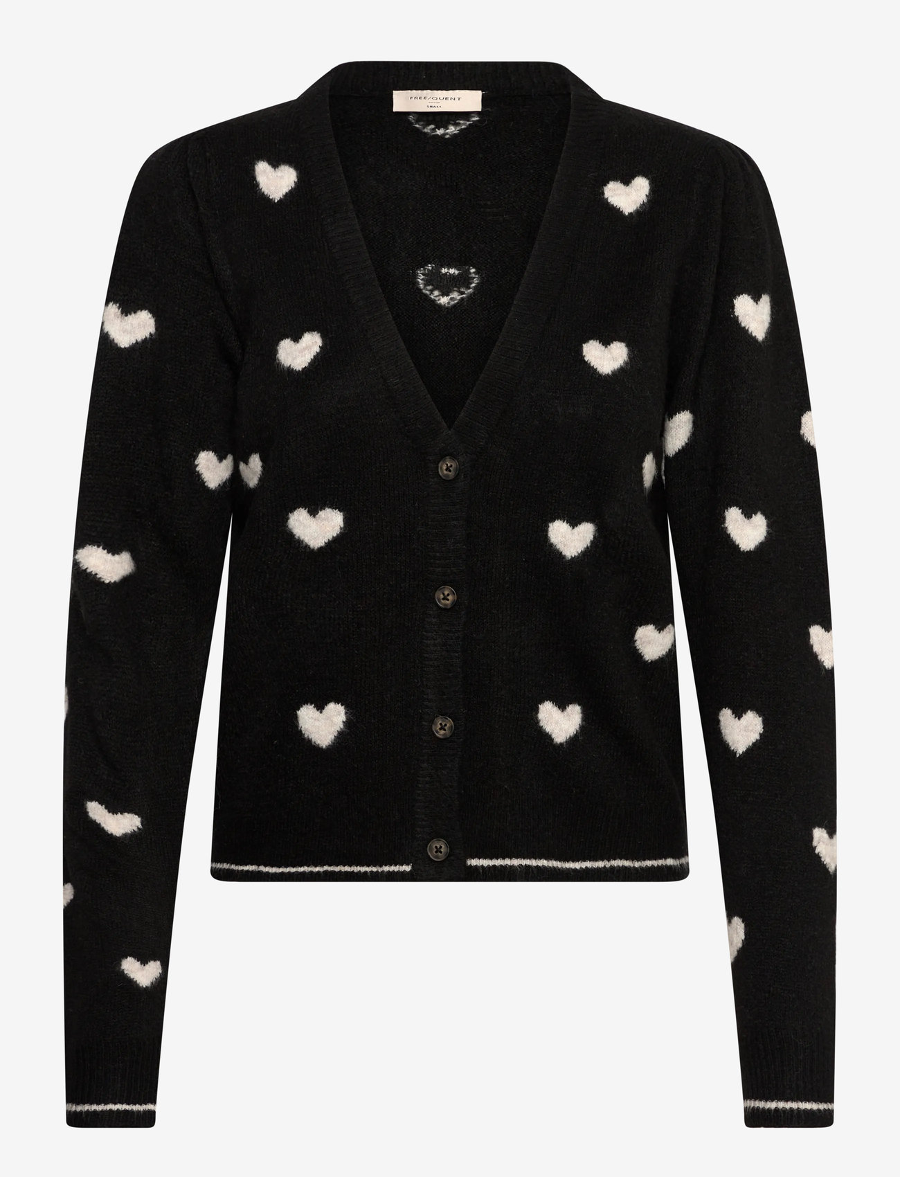 FREE/QUENT - FQFAITH-CARDIGAN - cardigans - black w. moonbeam melange - 0