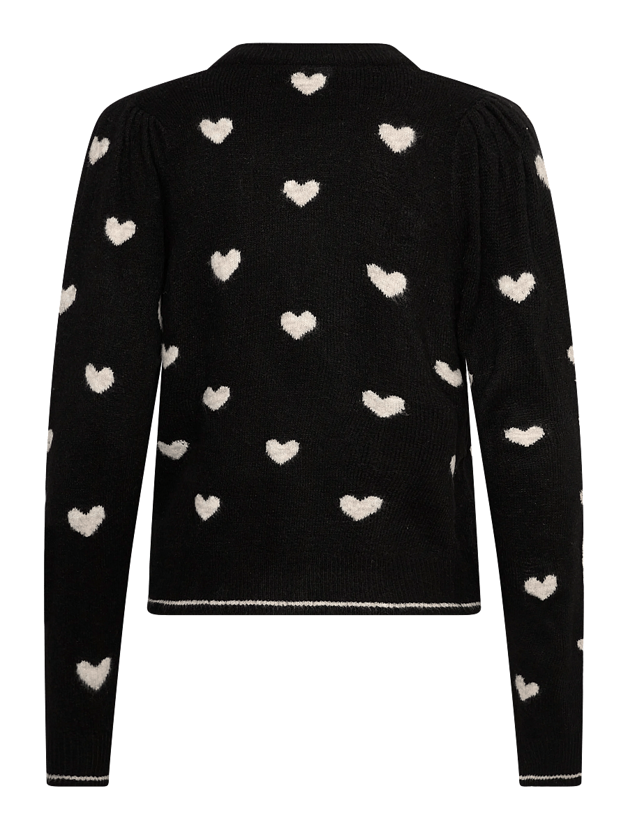 FREE/QUENT - FQFAITH-CARDIGAN - cardigans - black w. moonbeam melange - 1