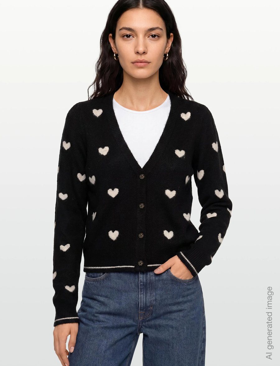 FREE/QUENT - FQFAITH-CARDIGAN - strickjacken - black w. moonbeam melange - 3
